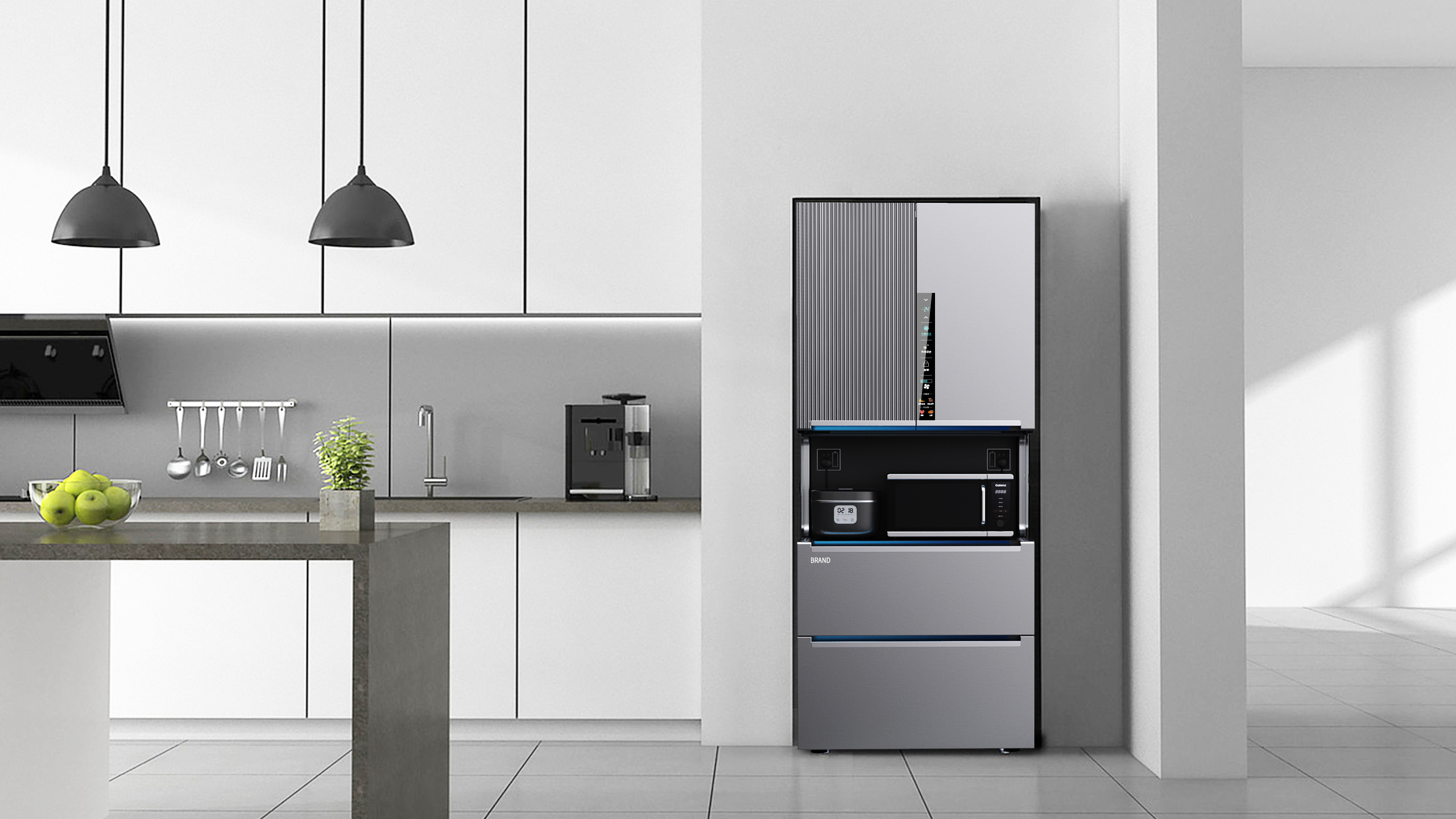 Kitchen appliances，Refrigerator，Appearance design，industrial design，product design，Hand board making，