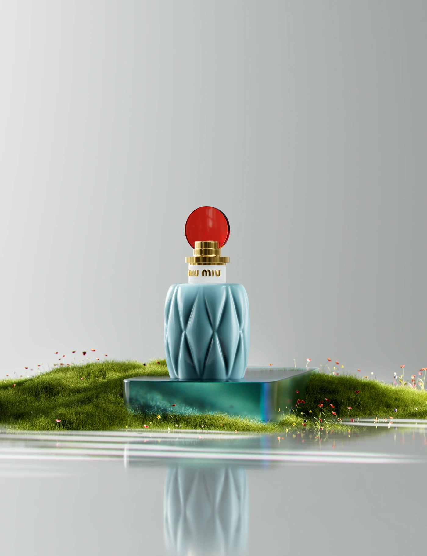 Perfume bottle，cgi，packing design，Miu Miu，