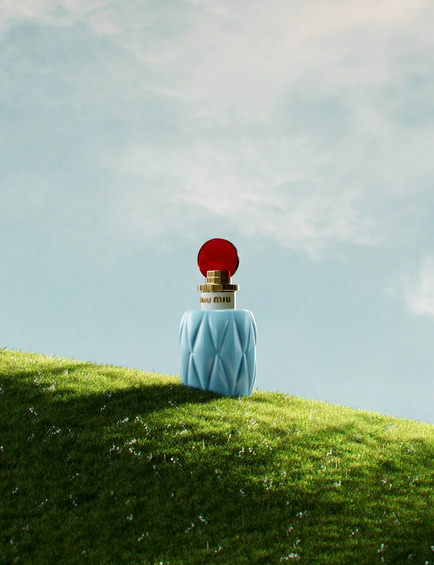 Perfume bottle，cgi，packing design，Miu Miu，