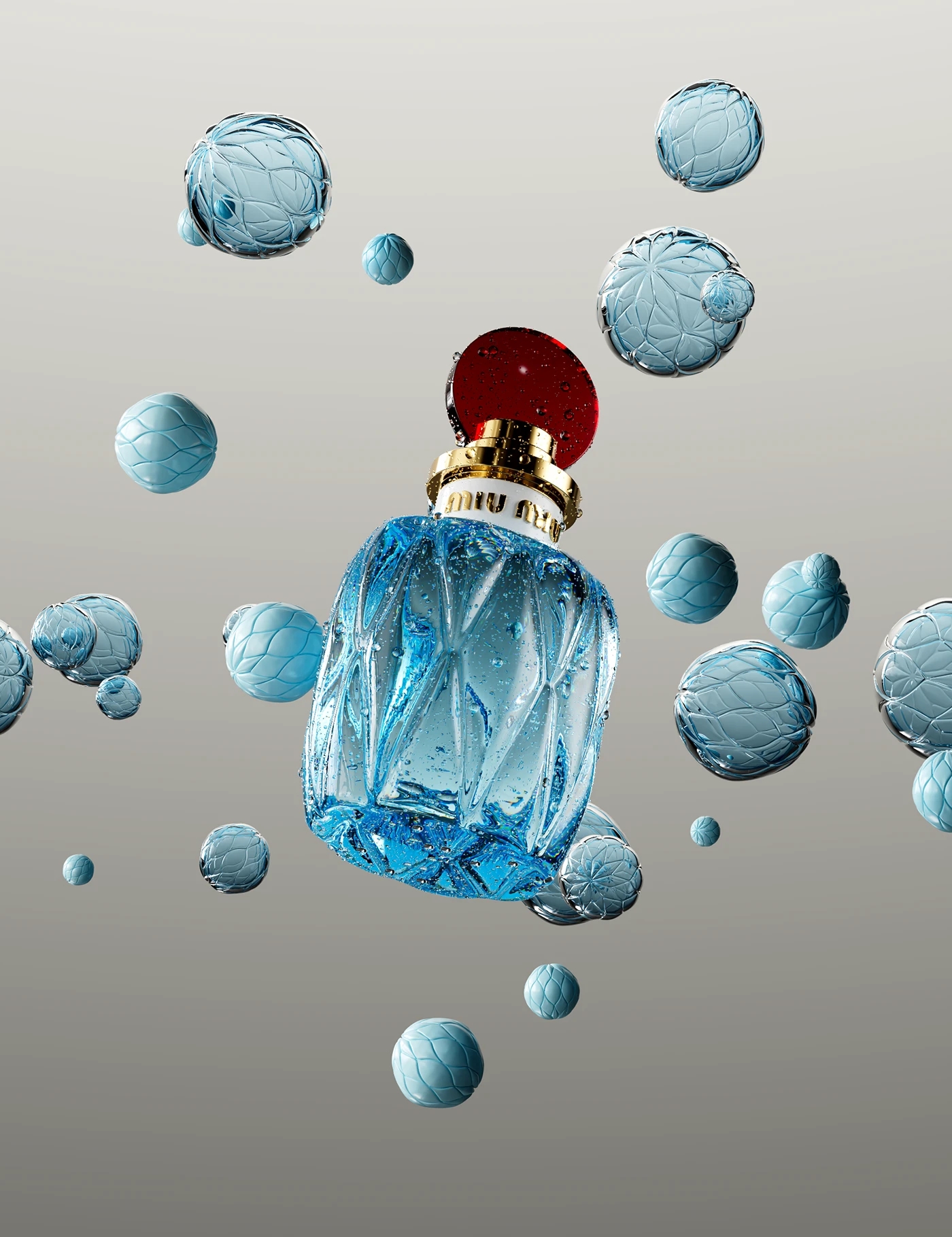 Perfume bottle，cgi，packing design，Miu Miu，