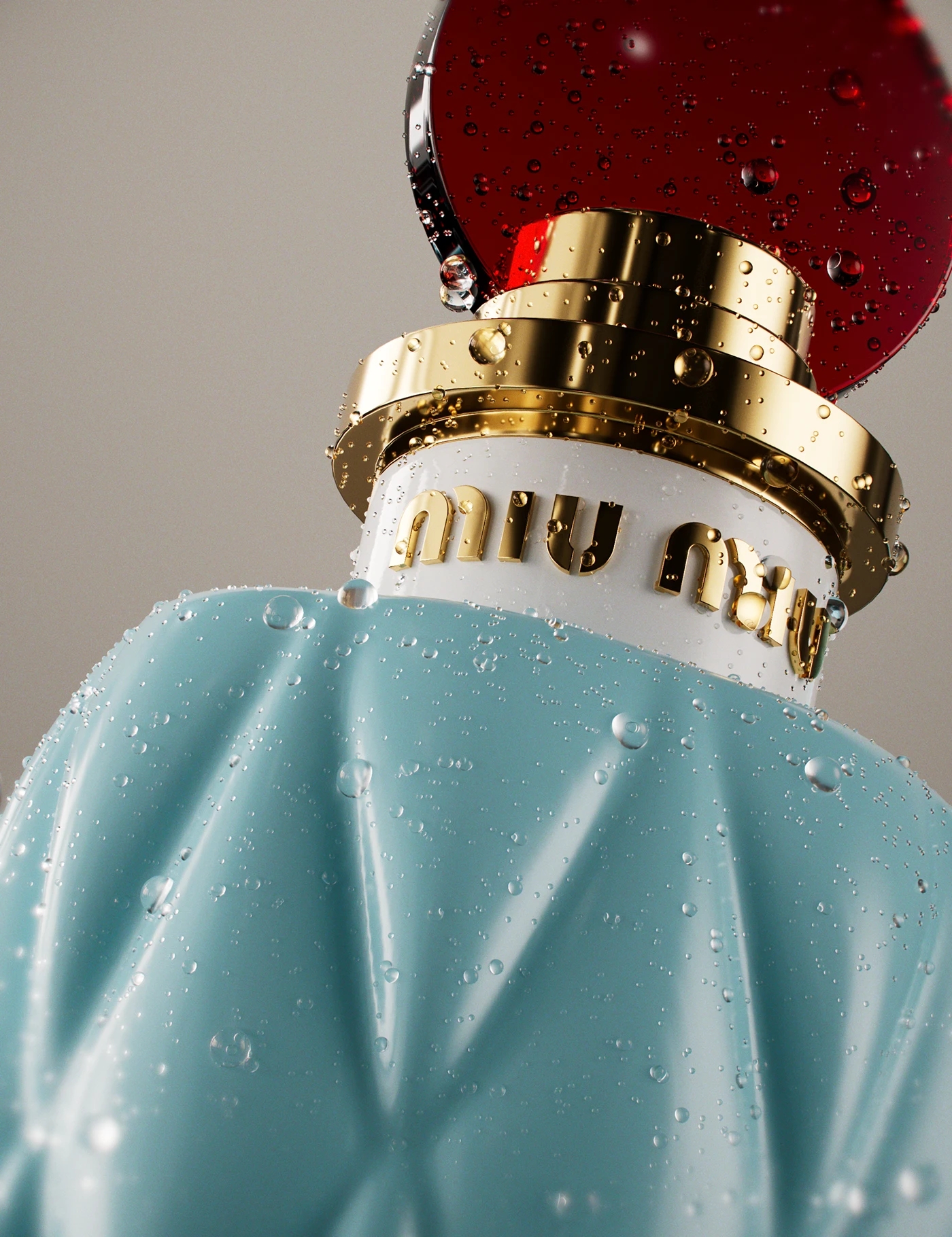 Perfume bottle，cgi，packing design，Miu Miu，