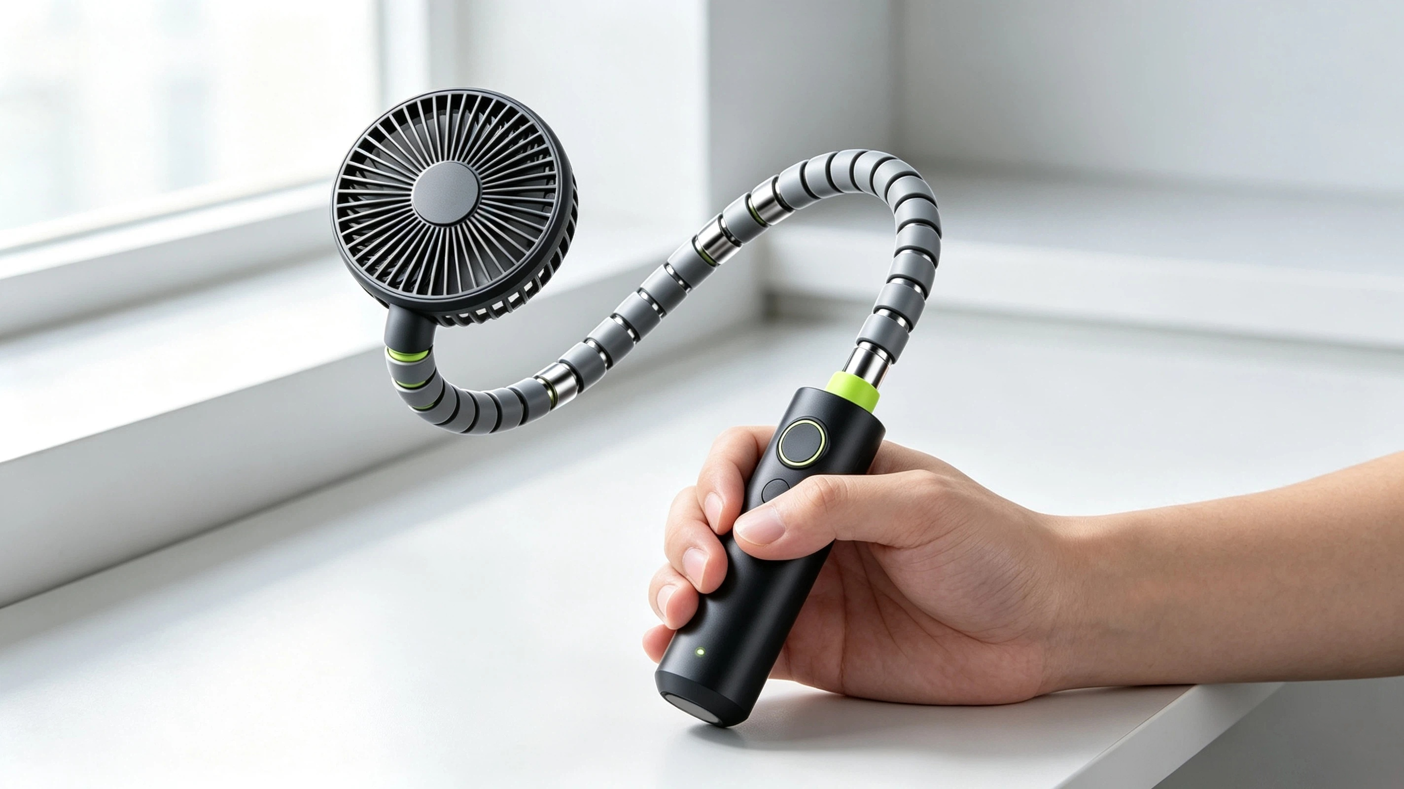 Flexible hose handheld mini fan，Handheld fan，