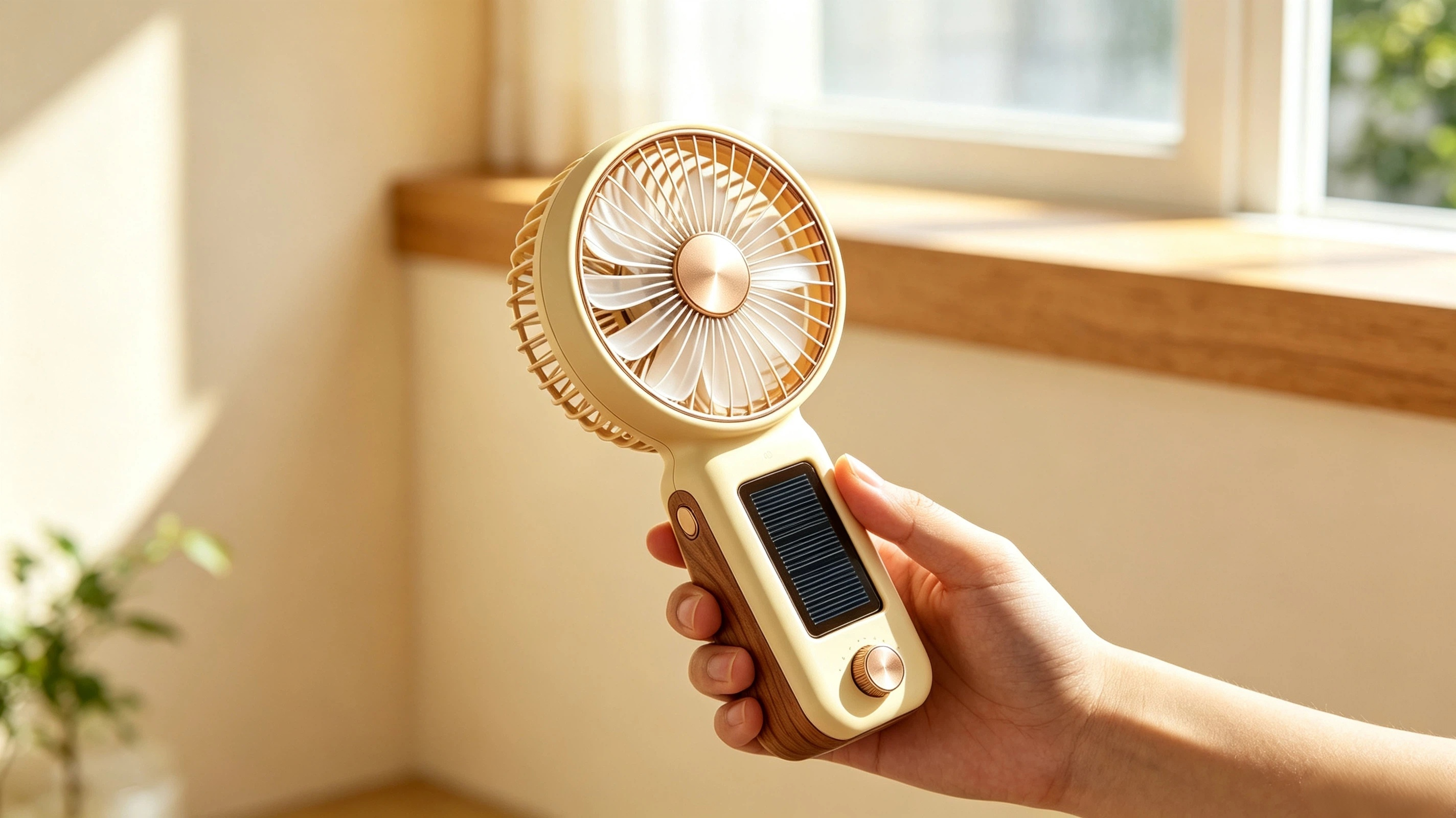 Handheld fan，Portable，solar energy，