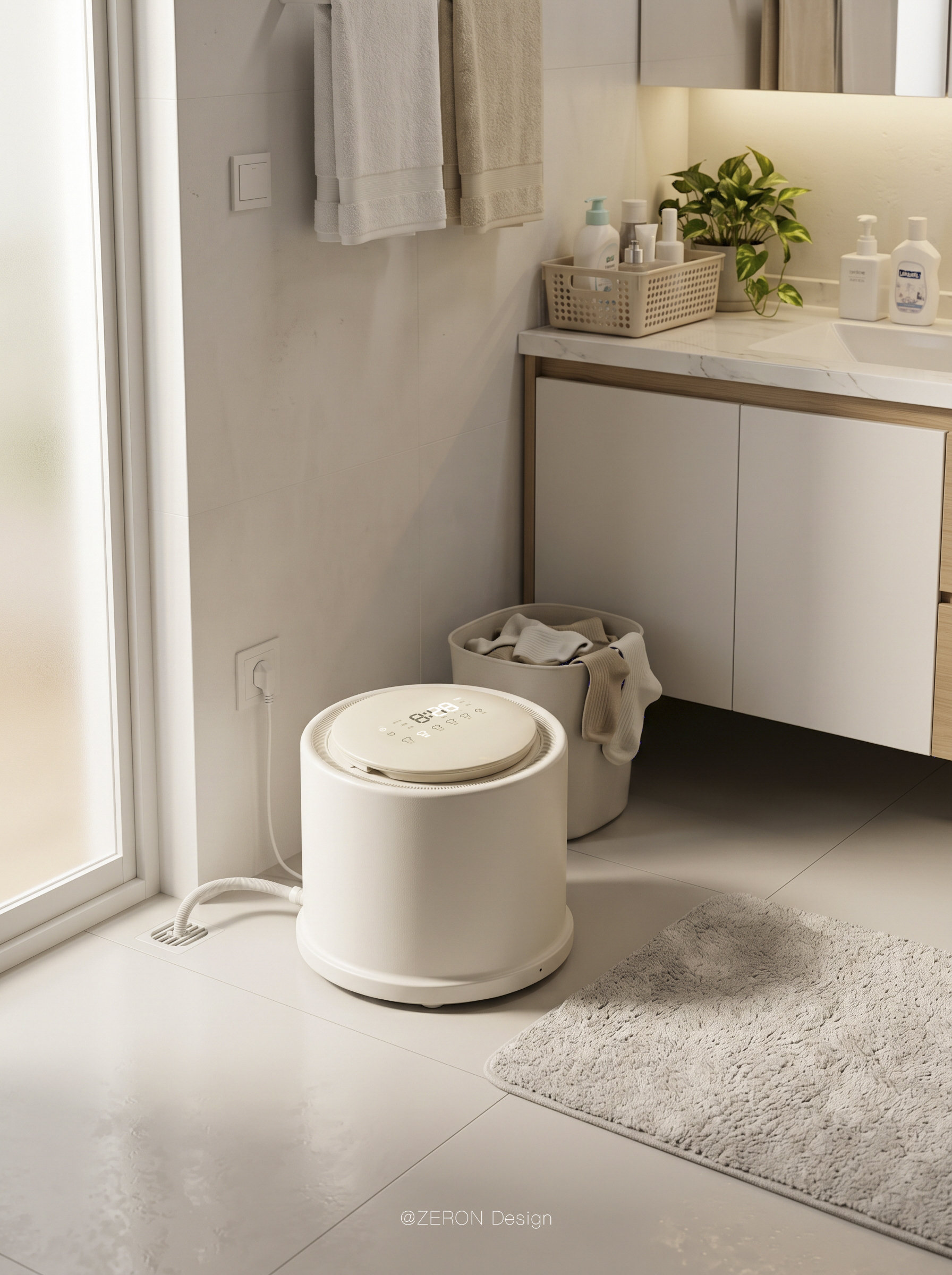 industrial design，product design，Washing machine，fully automatic，