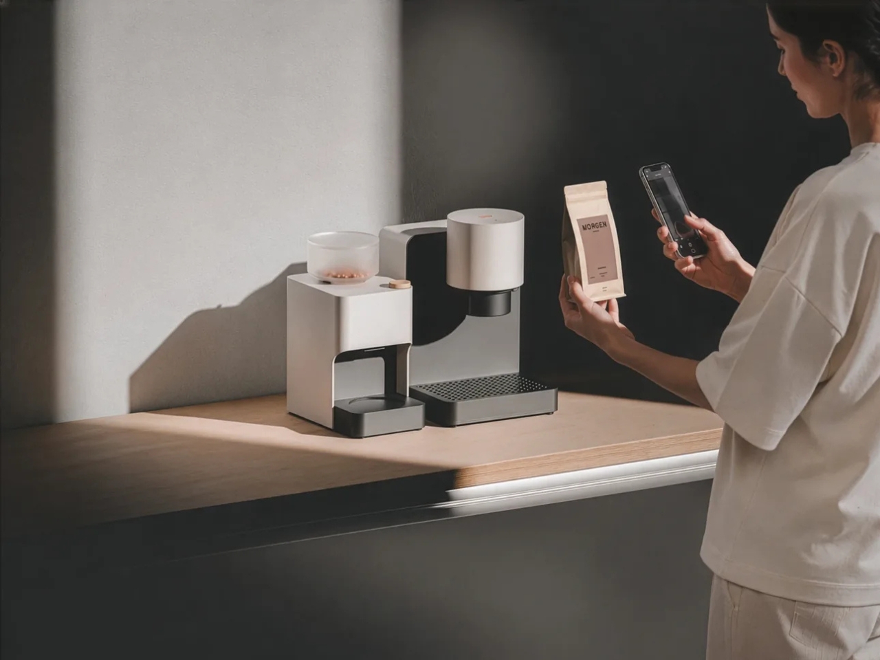Datum espresso，Automatic brewing recipe，auto-tamp，64mm flat knife，Household coffee machine，