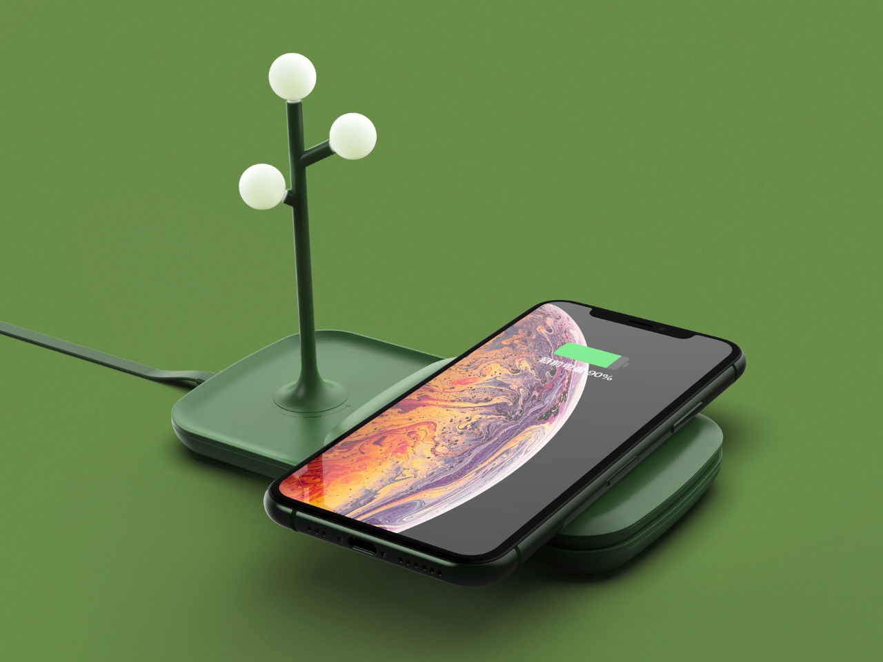 Poetry‑Electricity，conceptual design，wireless charger ，Desktop atmosphere lamp，