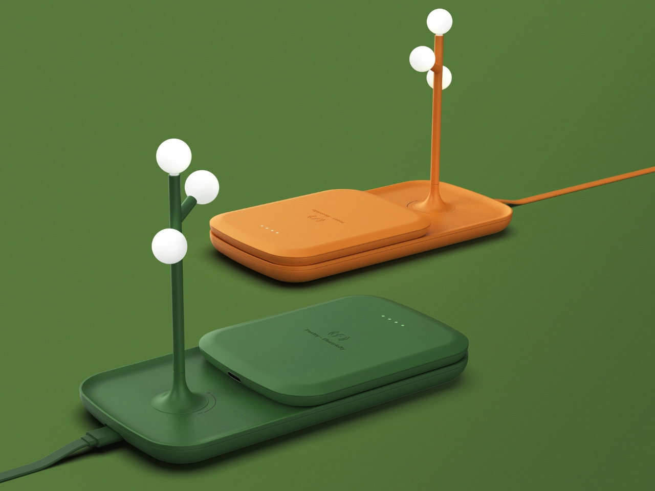 Poetry‑Electricity，conceptual design，wireless charger ，Desktop atmosphere lamp，