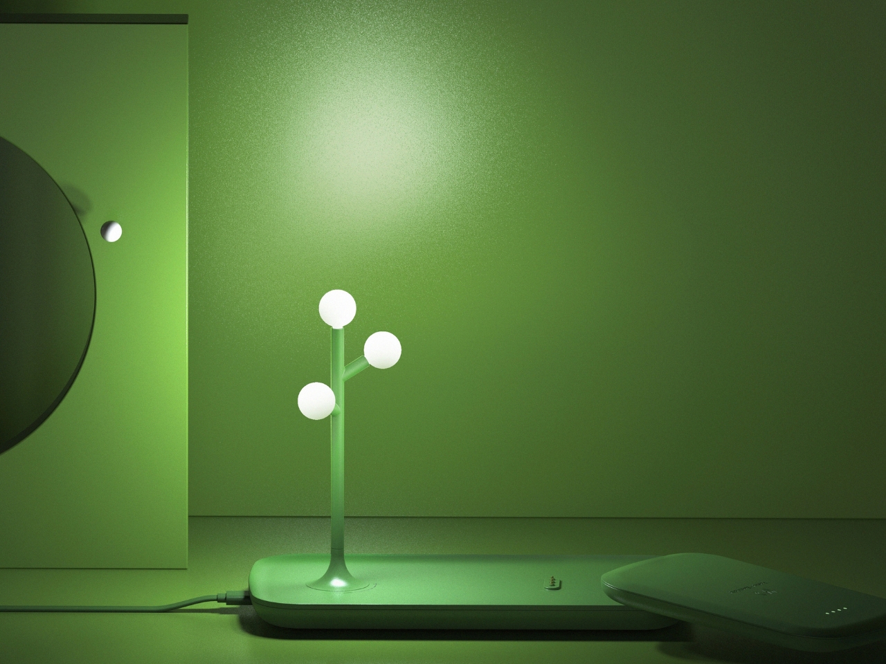 Poetry‑Electricity，conceptual design，wireless charger ，Desktop atmosphere lamp，