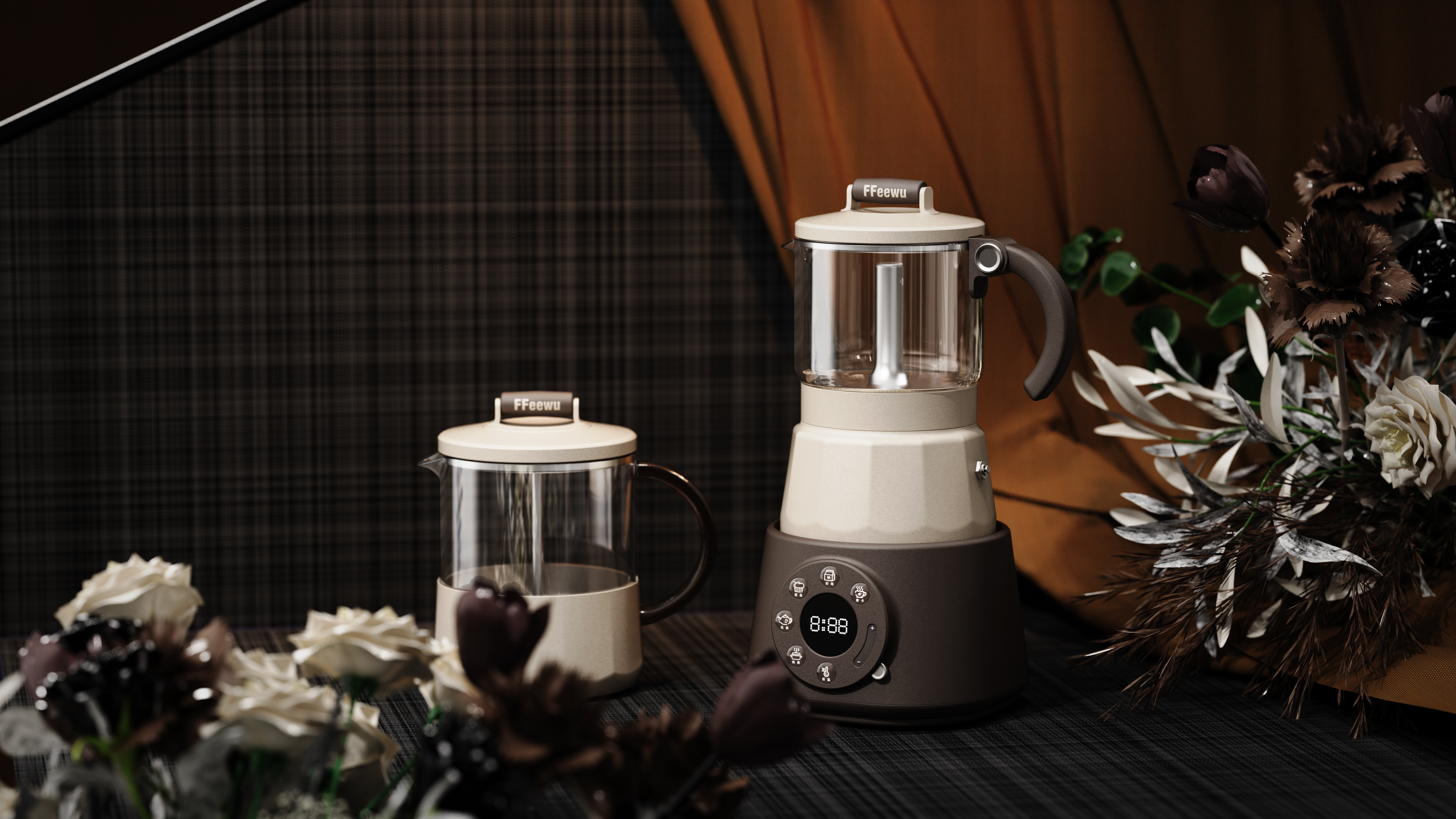 Mocha pot，Coffee pot，Retro，Modern，delicate，grace，Advanced sense，Ritual sense，
