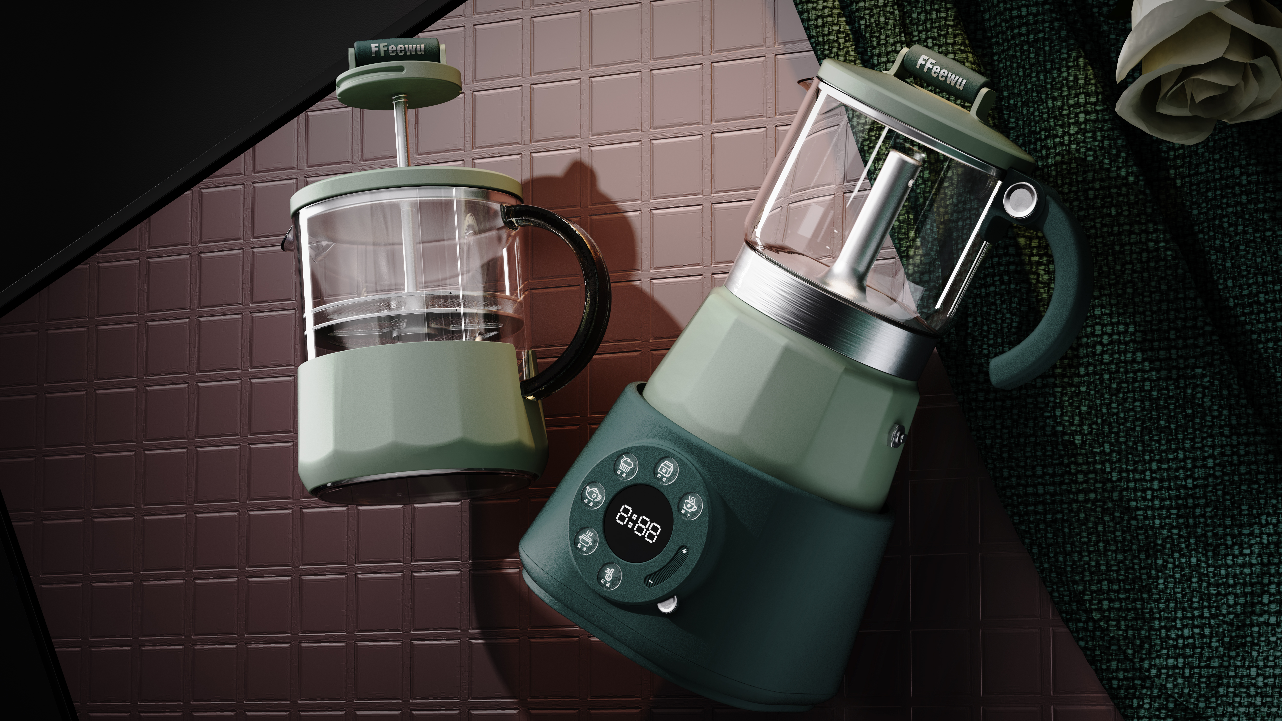 Mocha pot，Coffee pot，Retro，Modern，delicate，grace，Advanced sense，Ritual sense，