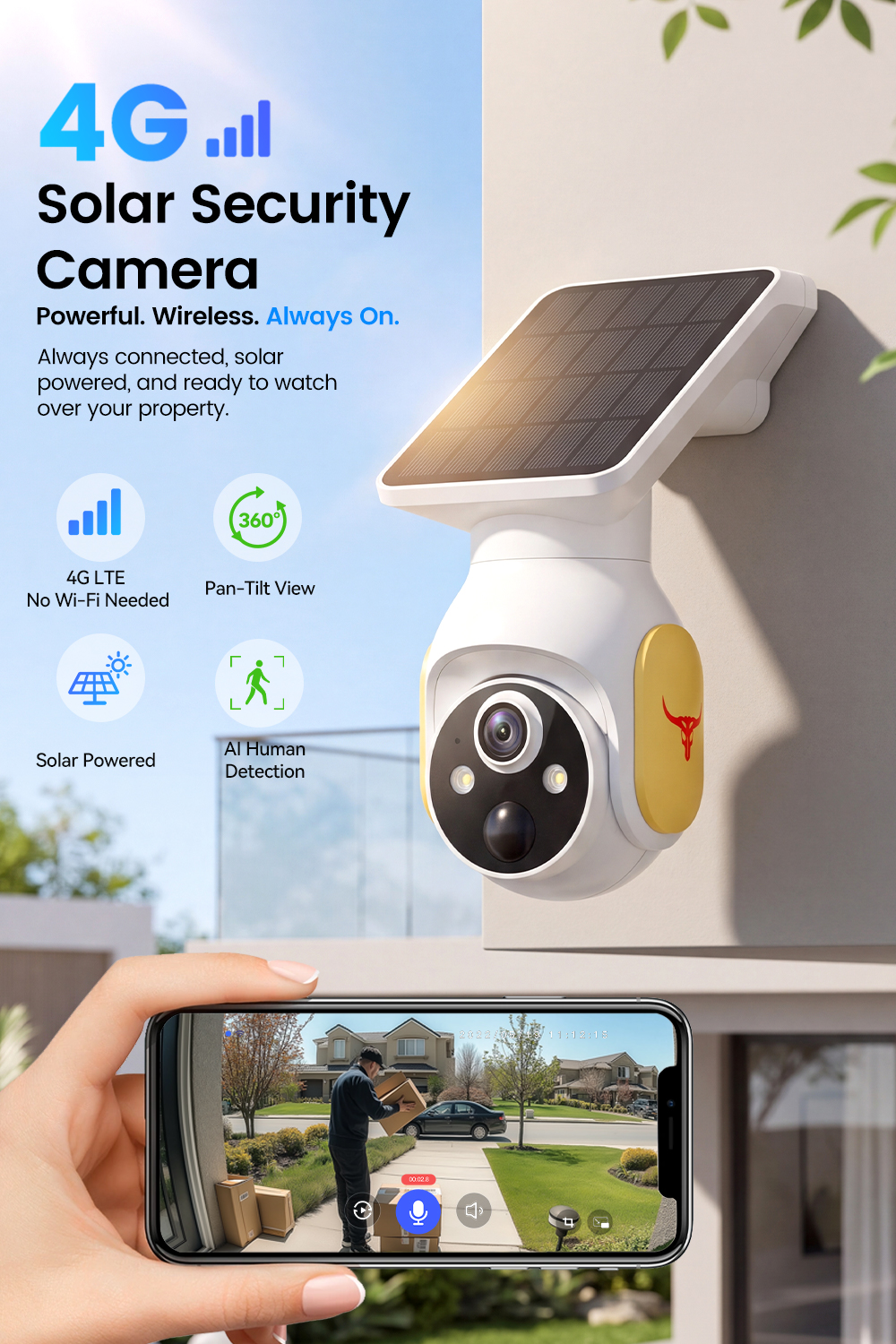 Outdoor Security，4G monitoring，Outdoor camera，