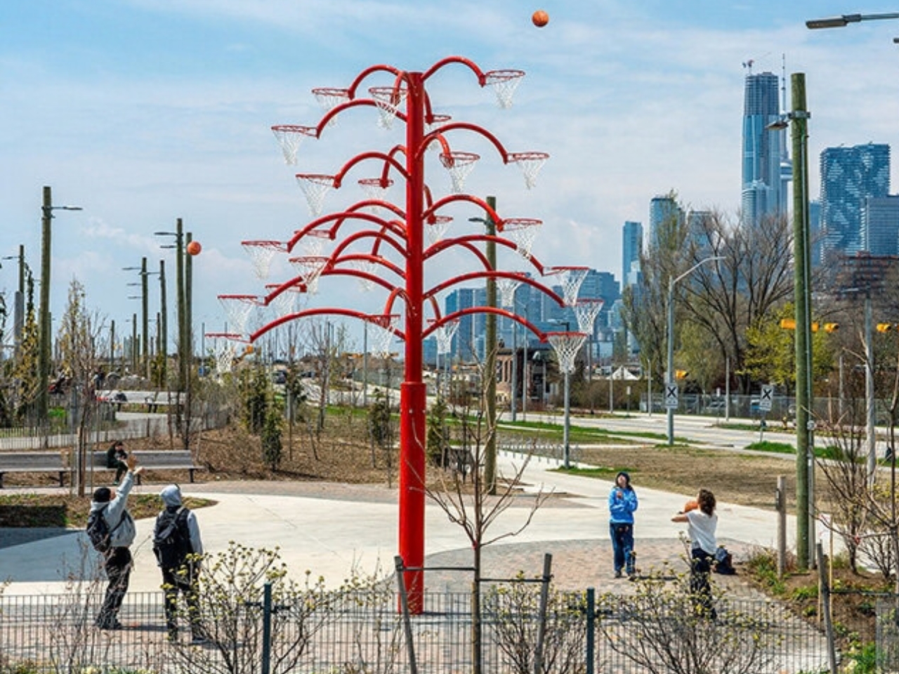 Outdoor public facilities，Sculpture，Basketball hoop，industrial design，