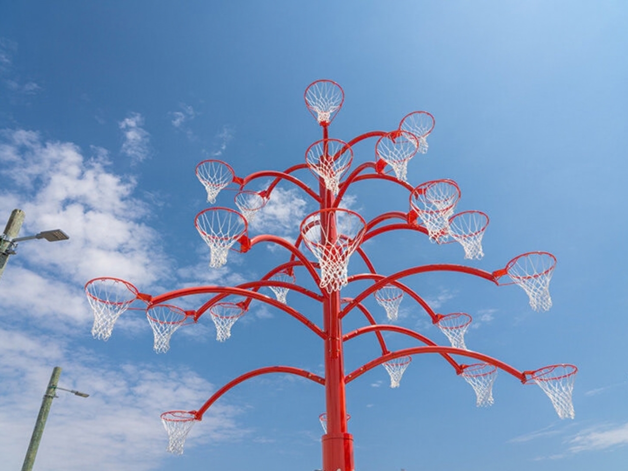 Outdoor public facilities，Sculpture，Basketball hoop，industrial design，