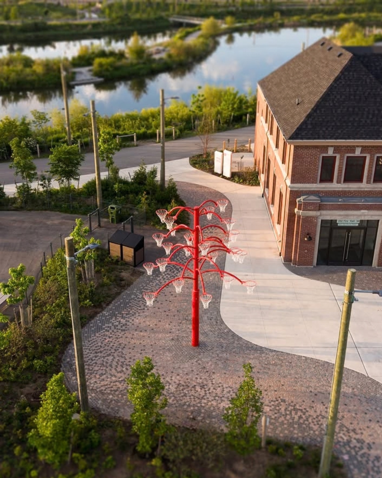 Outdoor public facilities，Sculpture，Basketball hoop，industrial design，
