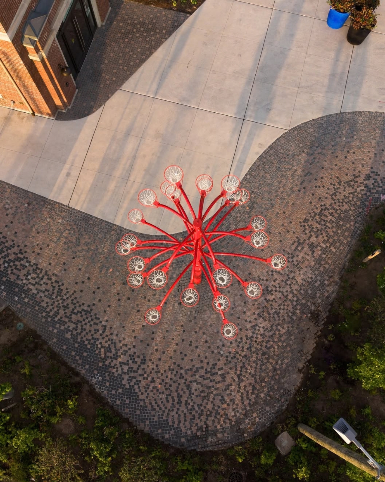 Outdoor public facilities，Sculpture，Basketball hoop，industrial design，