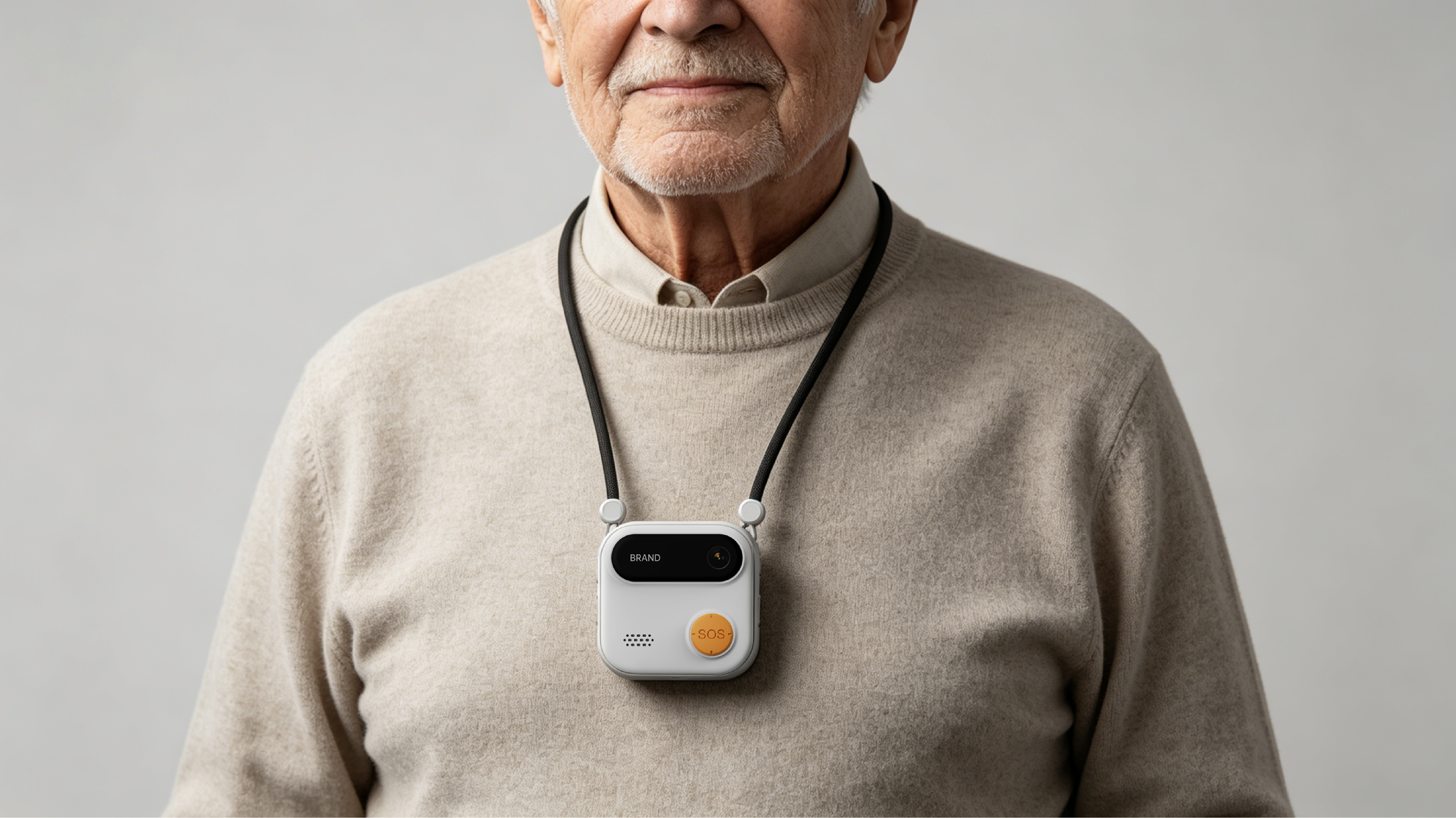 industrial design，Elderly Monitoring Equipment，Smart wear，SOS Emergency Call，Aging design，product design，Keyshot rendering，