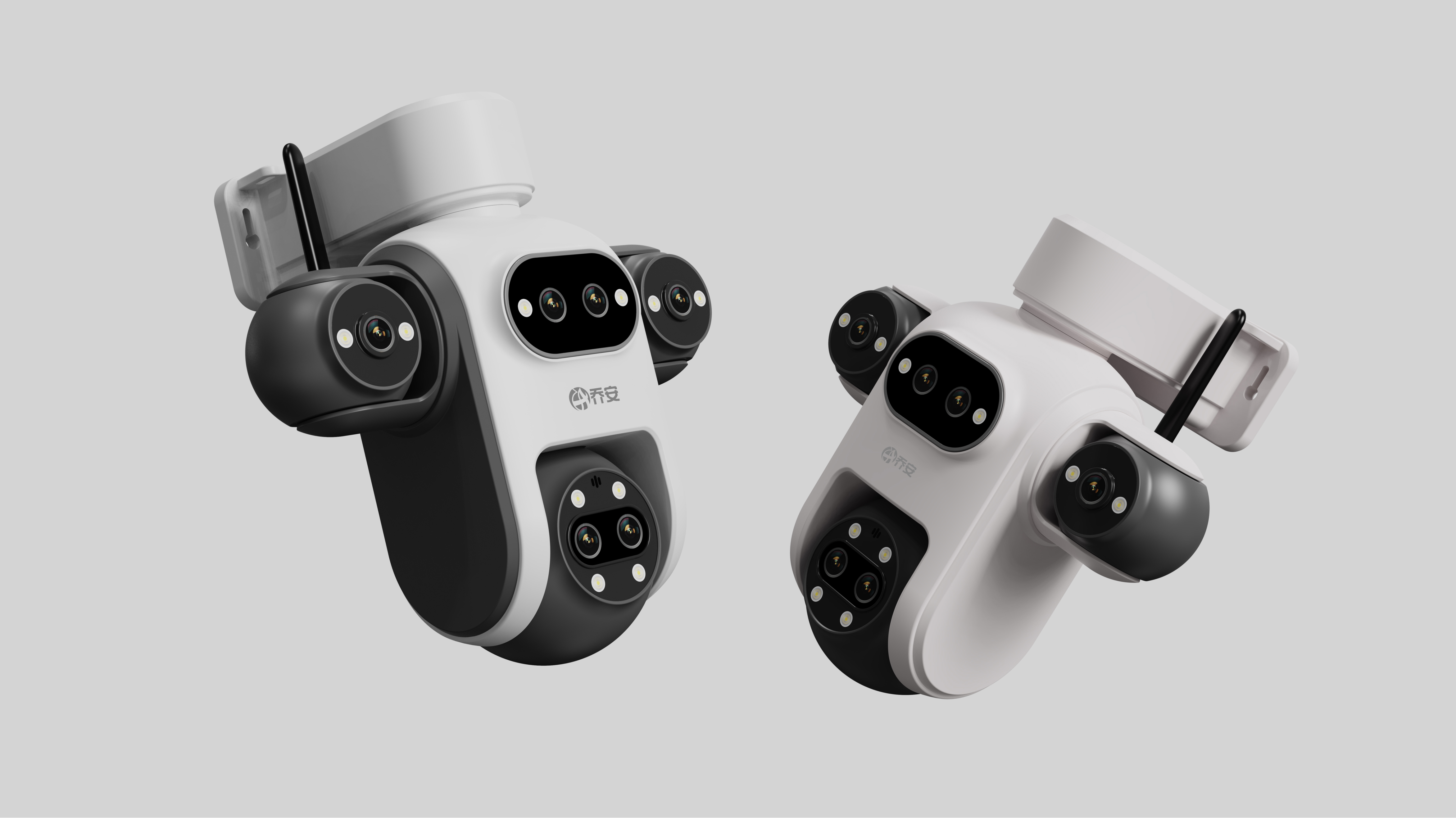 industrial design，Surveillance camera，Multi-camera system，Home Security，product design，Keyshot rendering，