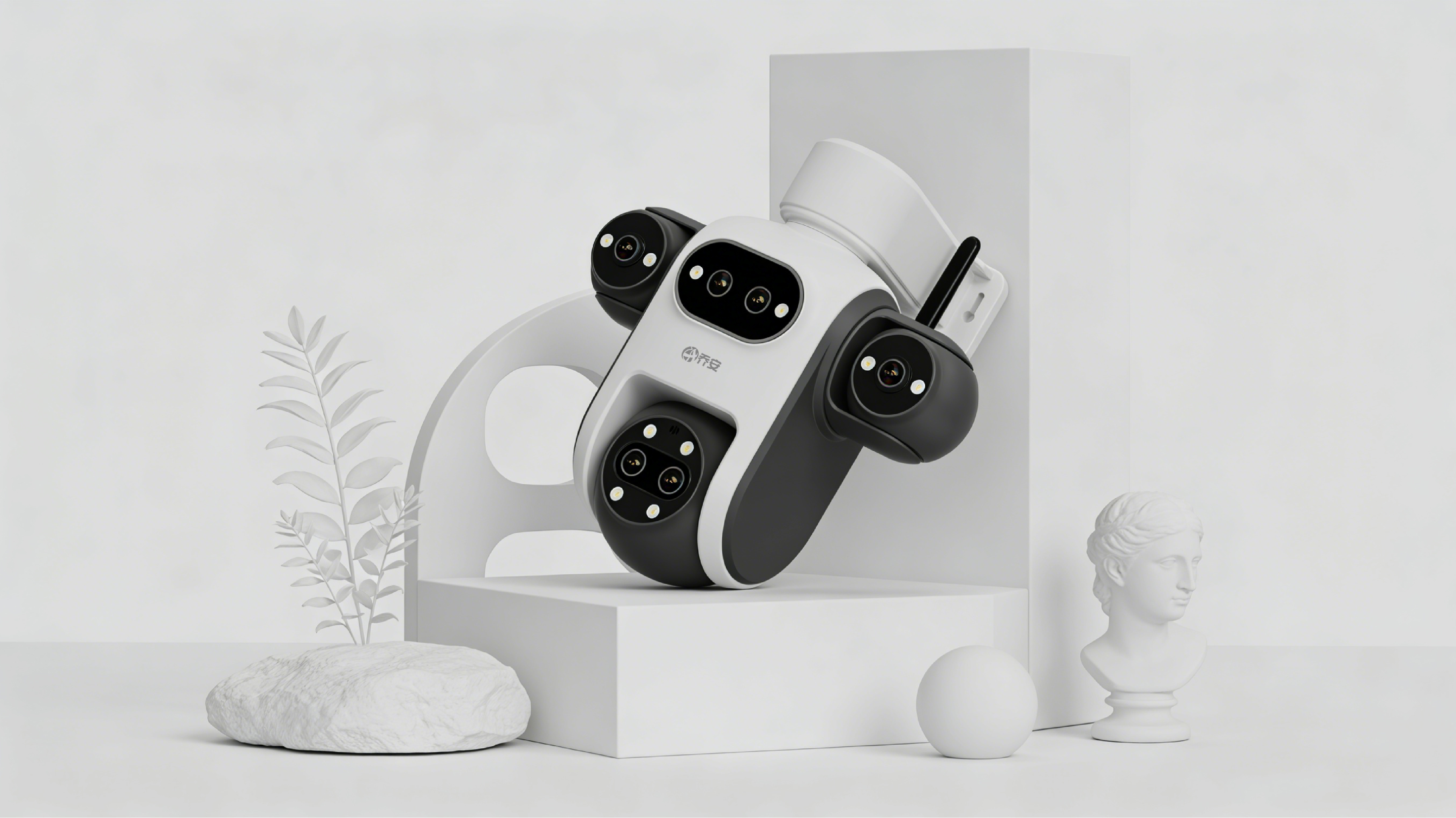 industrial design，Surveillance camera，Multi-camera system，Home Security，product design，Keyshot rendering，