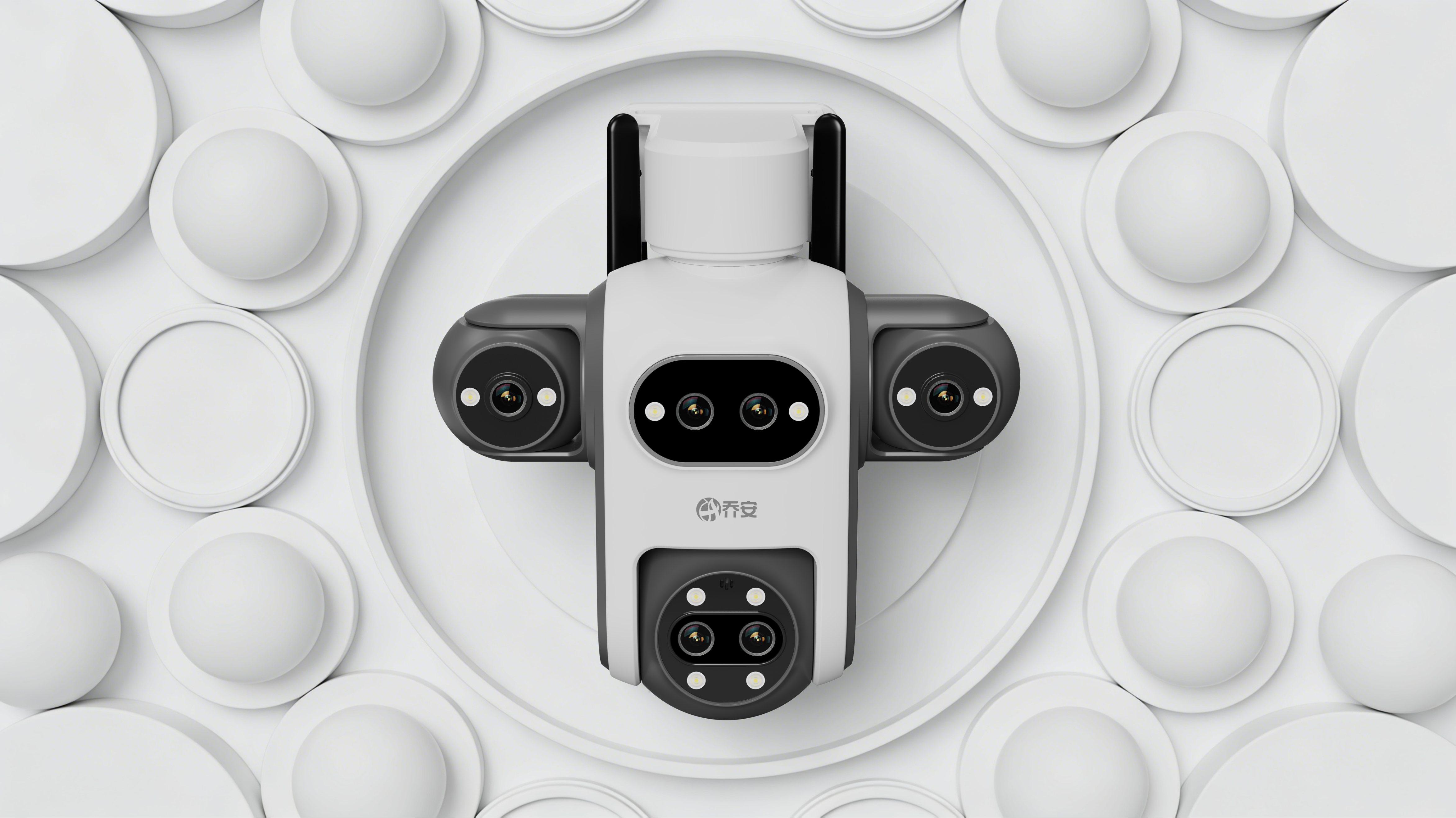industrial design，Surveillance camera，Multi-camera system，Home Security，product design，Keyshot rendering，