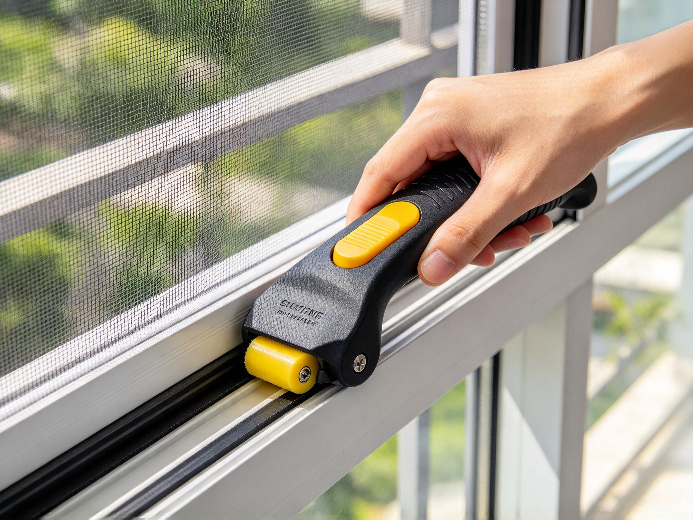 Three-in-one work of screen window installation tool and screen window pressure strip roller tool，