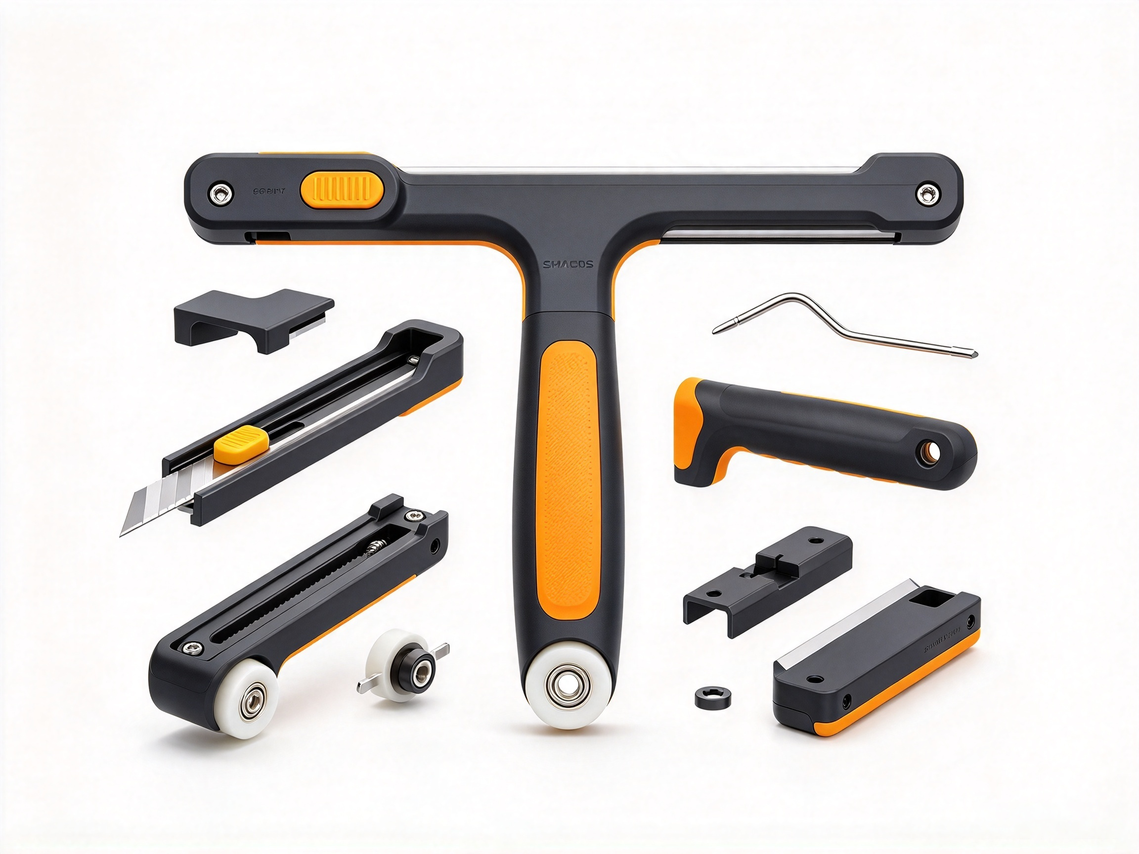 Three-in-one work of screen window installation tool and screen window pressure strip roller tool，