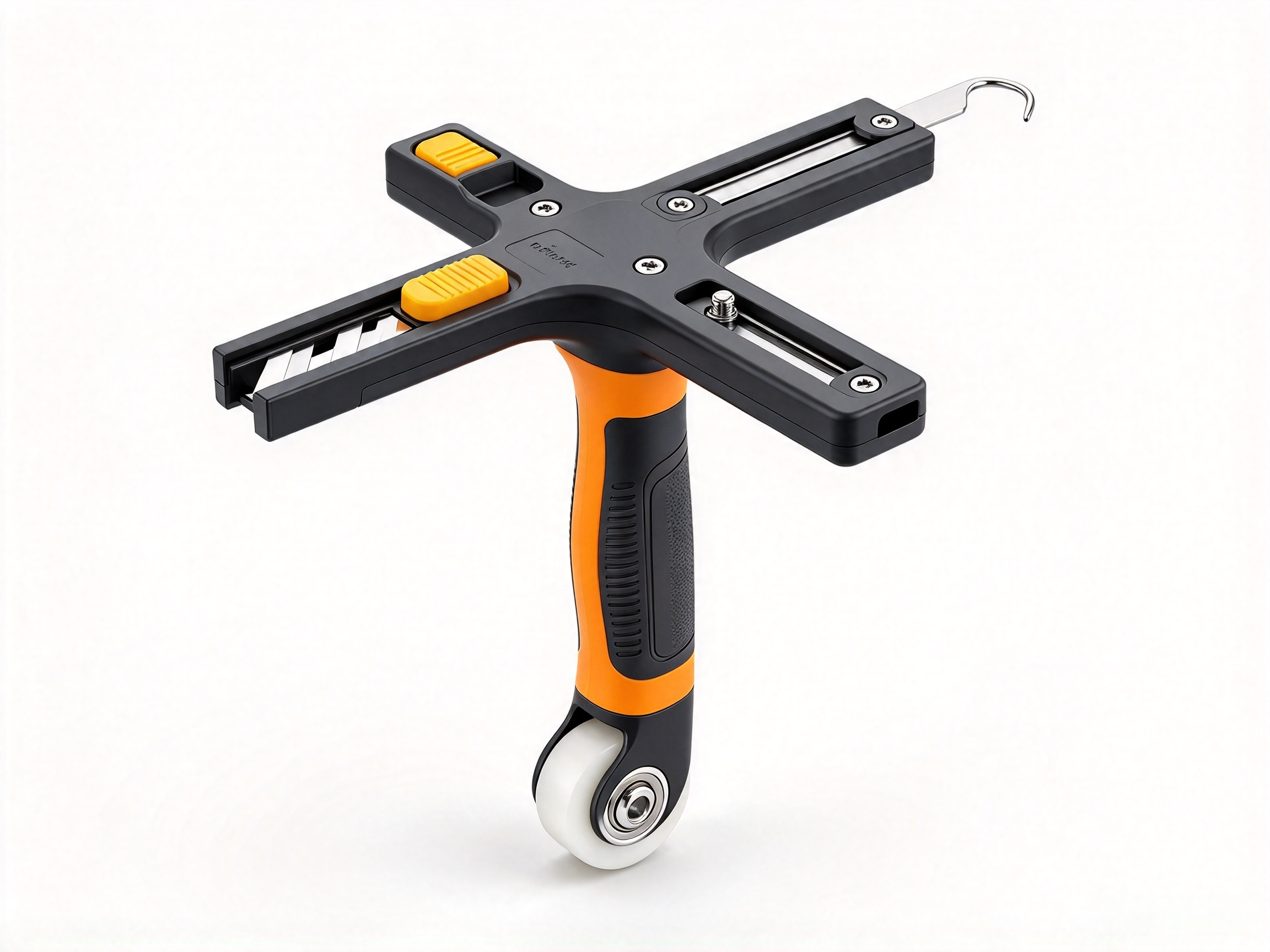 Three-in-one work of screen window installation tool and screen window pressure strip roller tool，