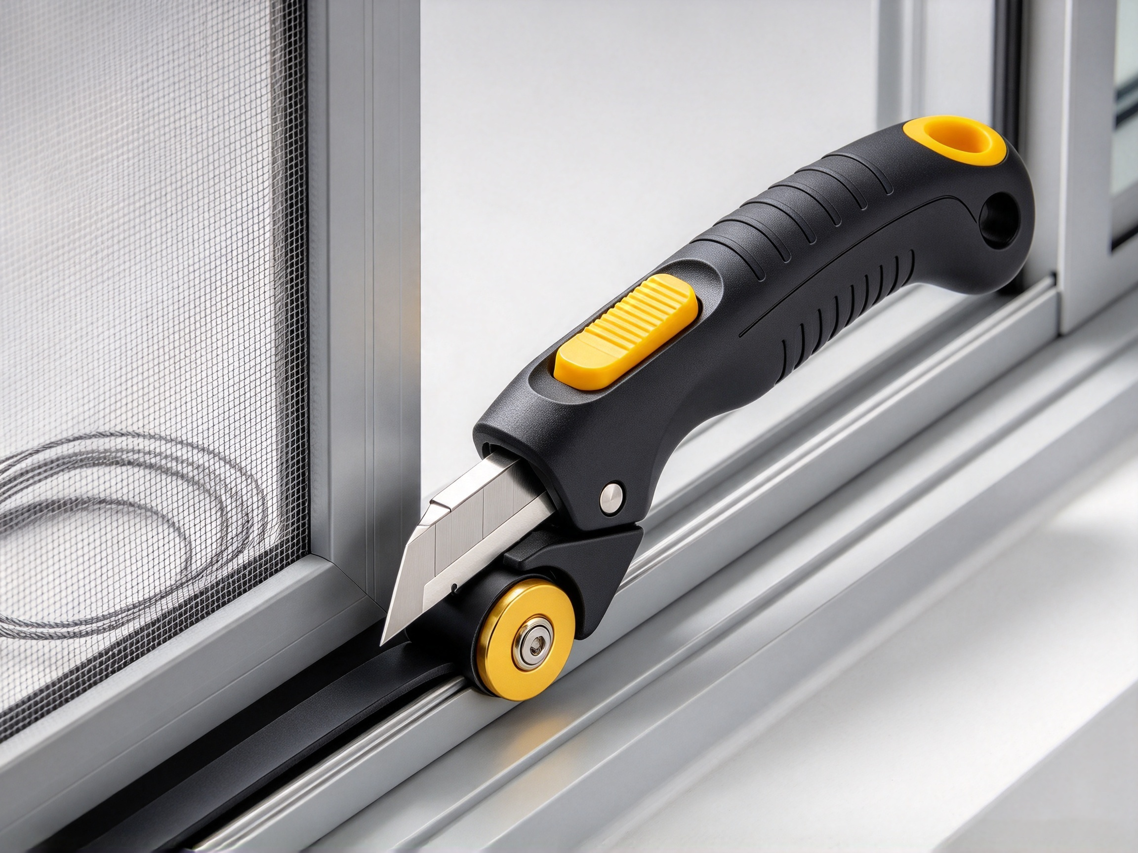 Three-in-one work of screen window installation tool and screen window pressure strip roller tool，