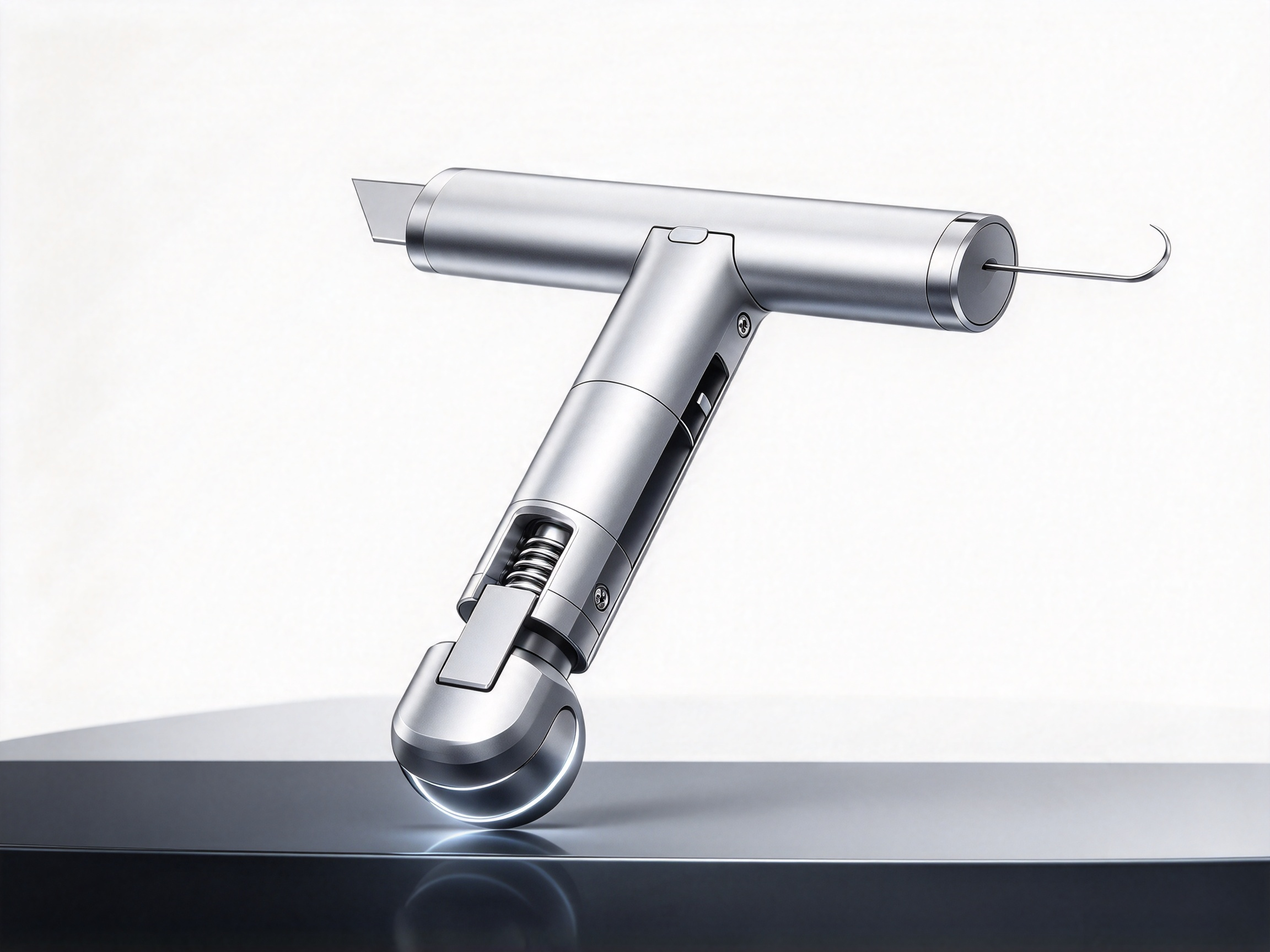 Three-in-one work of screen window installation tool and screen window pressure strip roller tool，