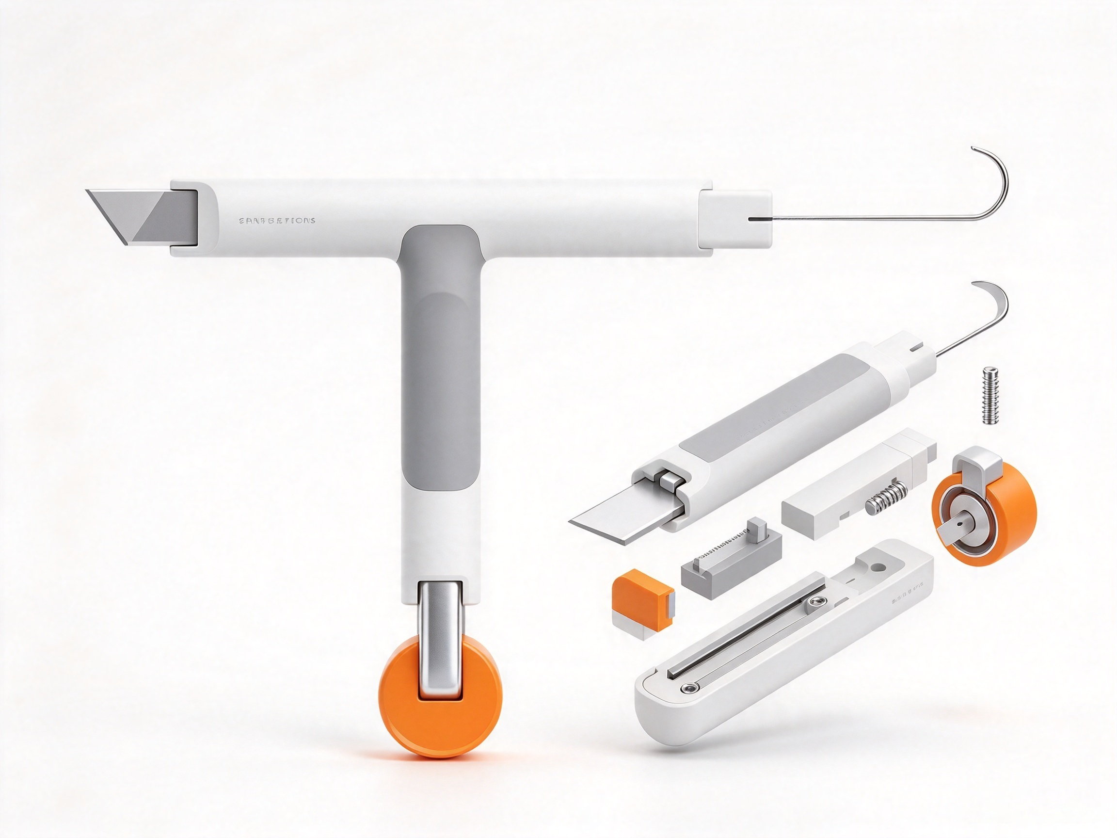 Three-in-one work of screen window installation tool and screen window pressure strip roller tool，