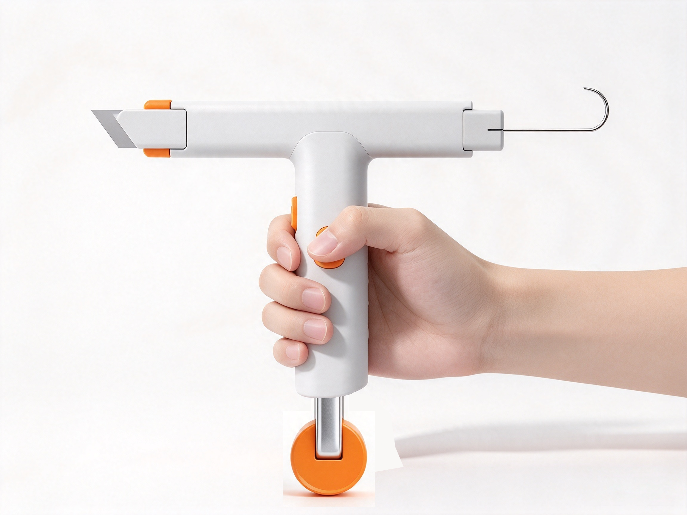 Three-in-one work of screen window installation tool and screen window pressure strip roller tool，