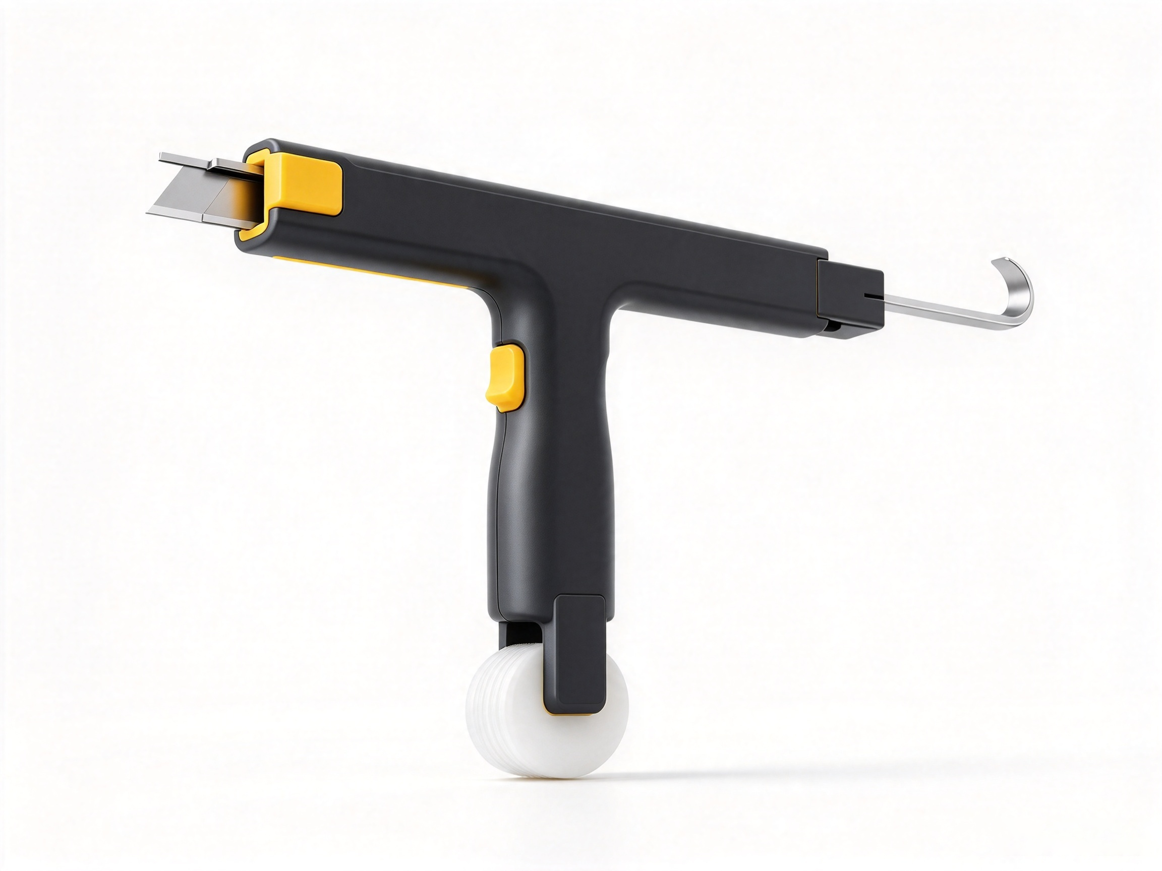 Three-in-one work of screen window installation tool and screen window pressure strip roller tool，