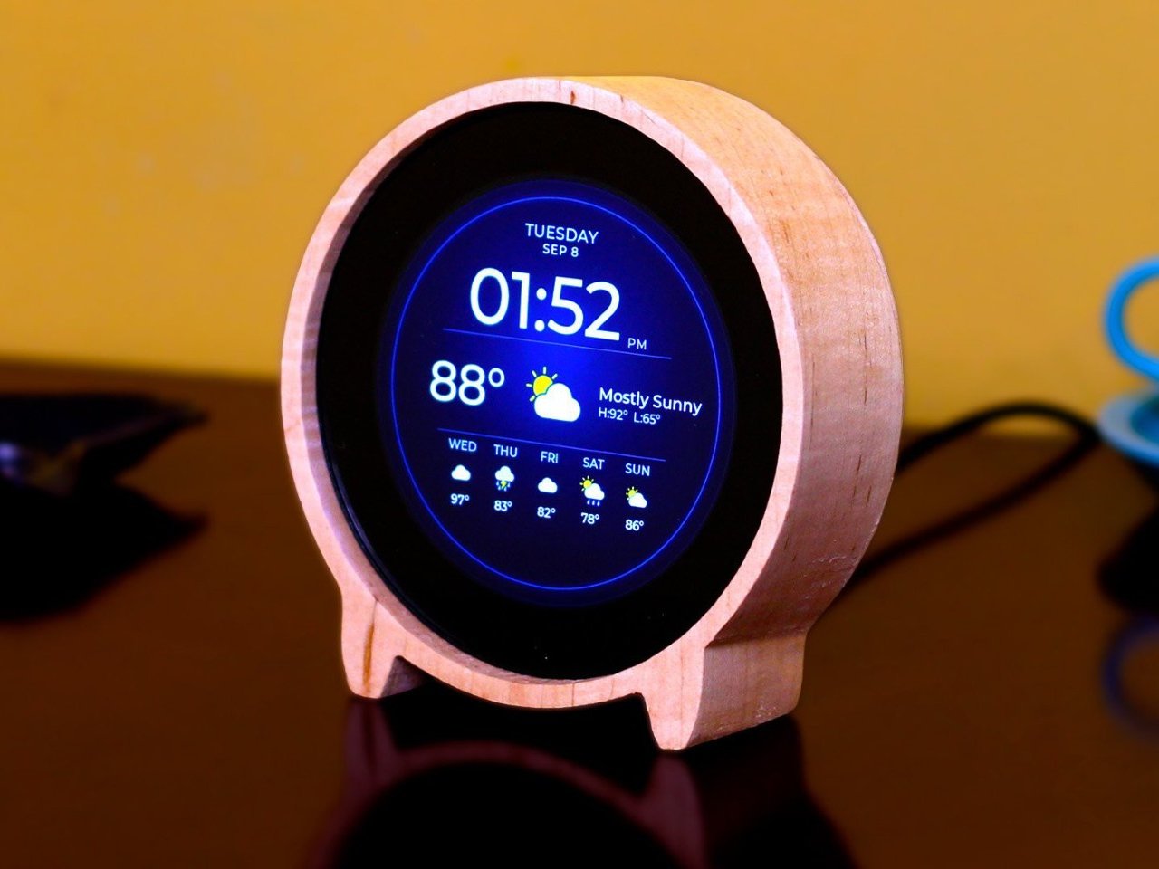 Round Weather Clock，Weather Clock，intelligence，Digital，