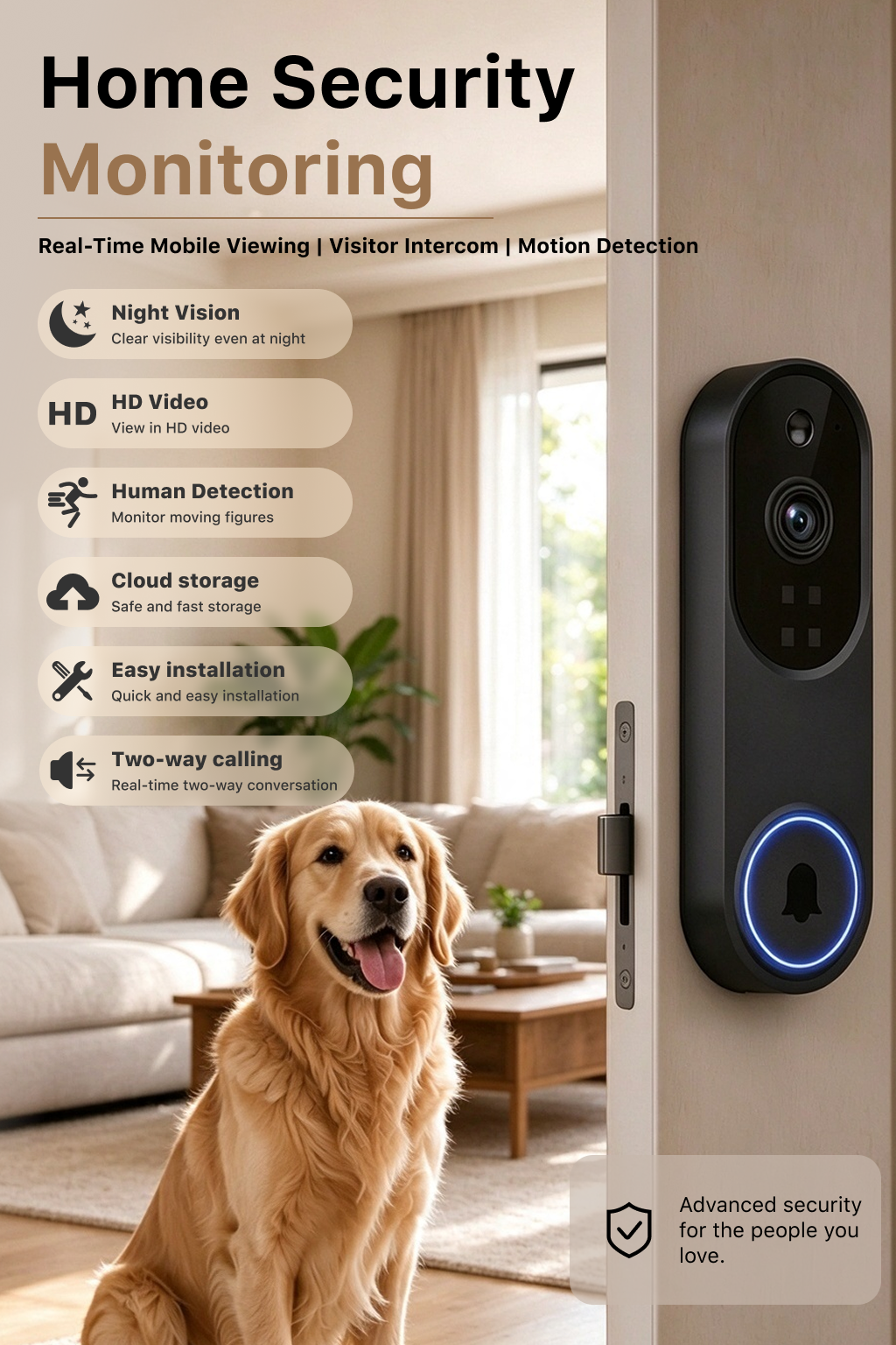 Intelligent doorbell，Security camera，Home Security，Smart home，