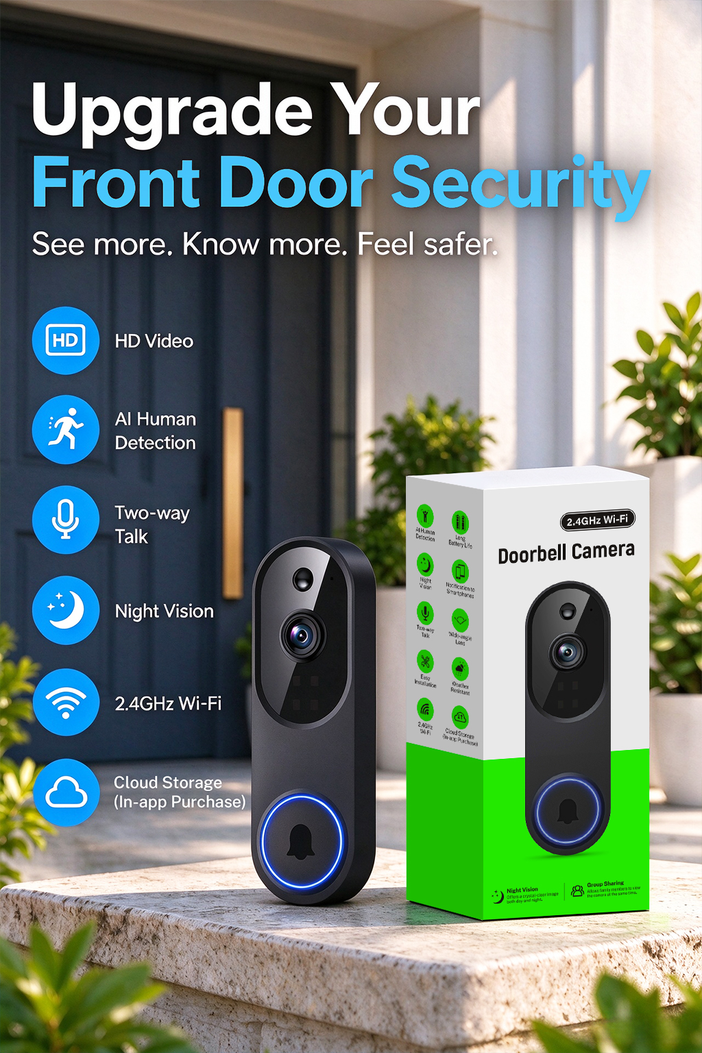 Intelligent doorbell，Security camera，Home Security，Smart home，