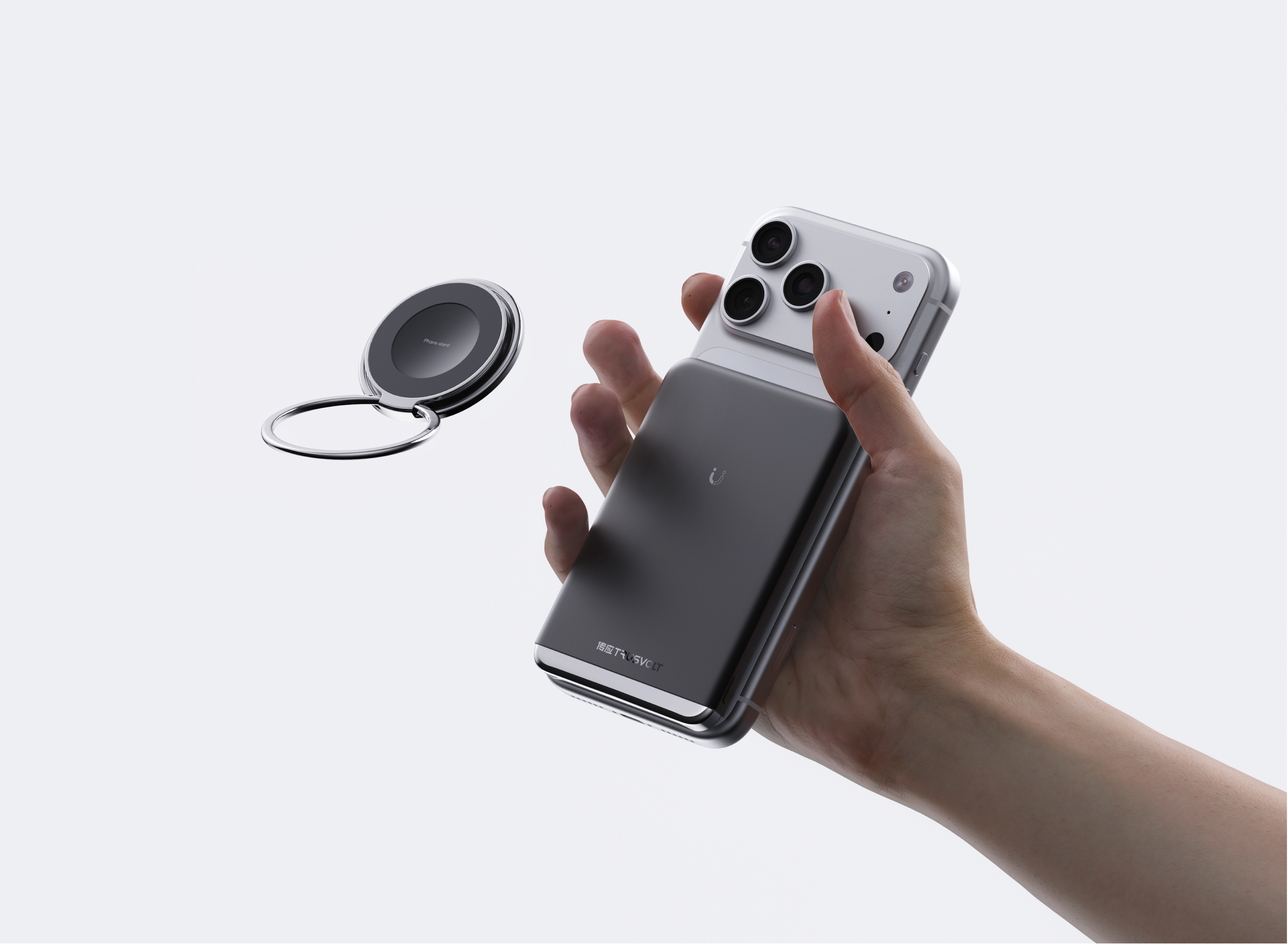 Magnetic charging treasure，Nanfu Chuanying，Double-sided magnetic suction，product design，Digital 3C，Degree design，