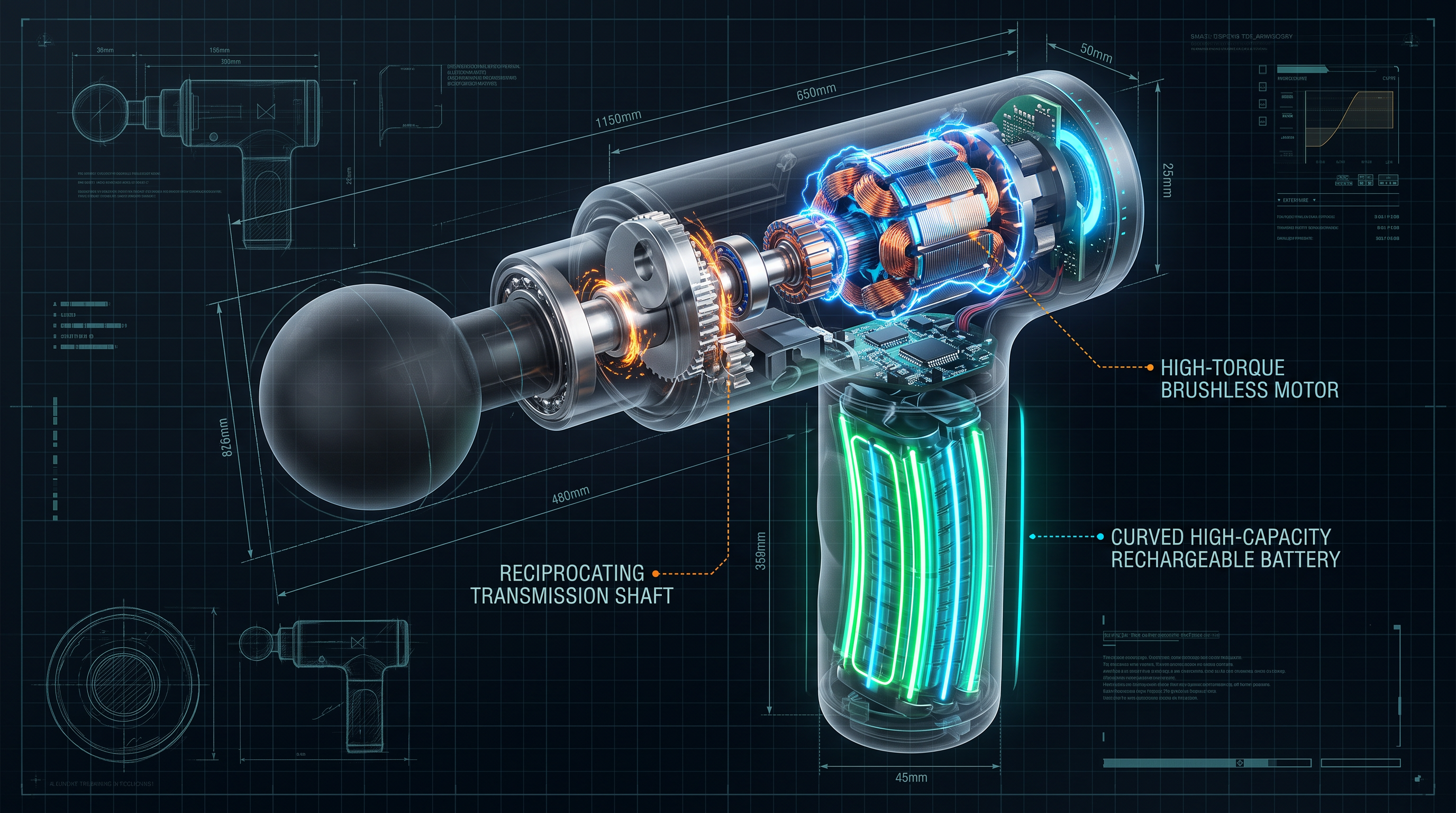 Fascia gun，Personal health care，industrial design，CMF design，Structural design，