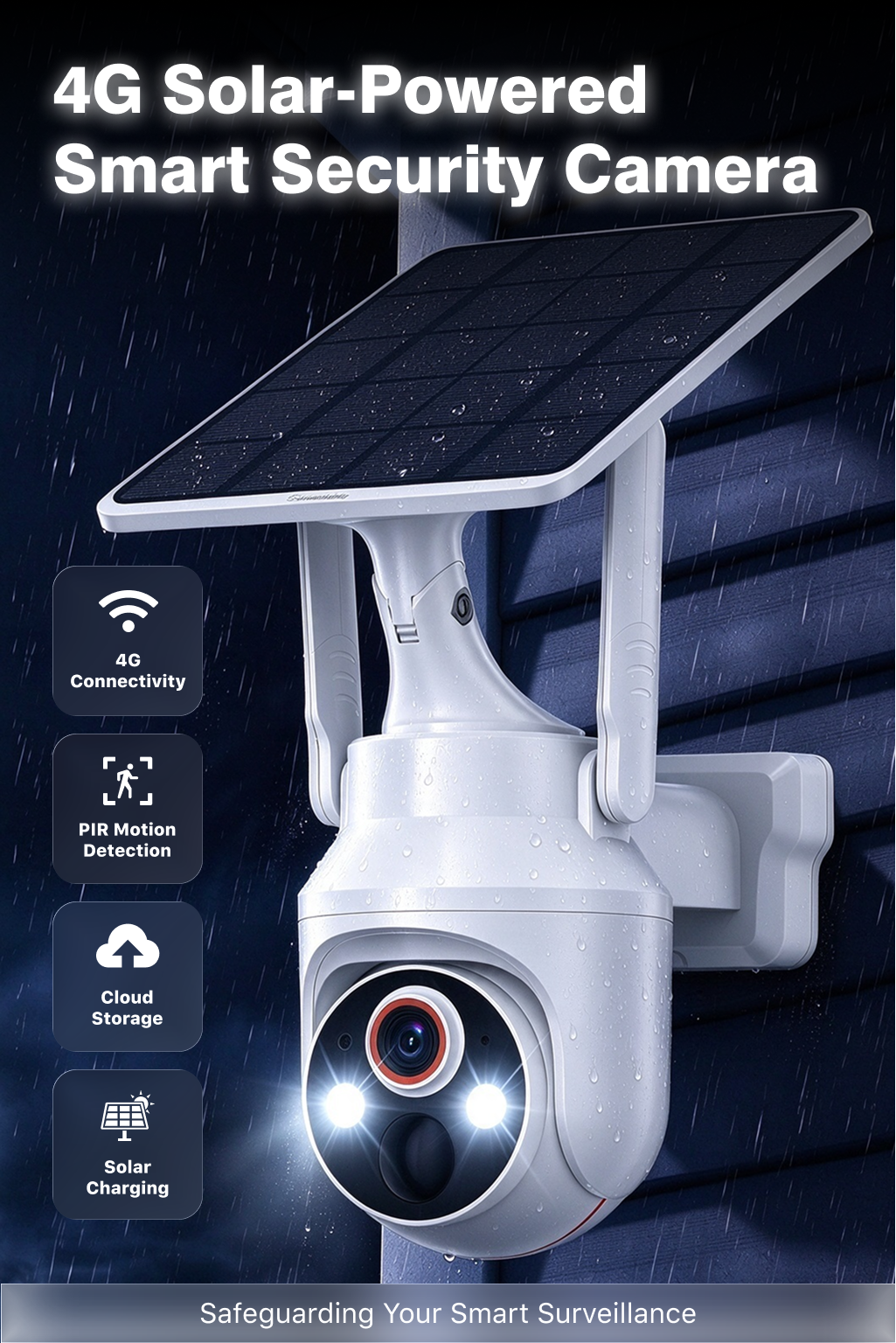 4G Solar Camera，Outdoor Security Camera，Solar surveillance camera，No WiFi monitoring，