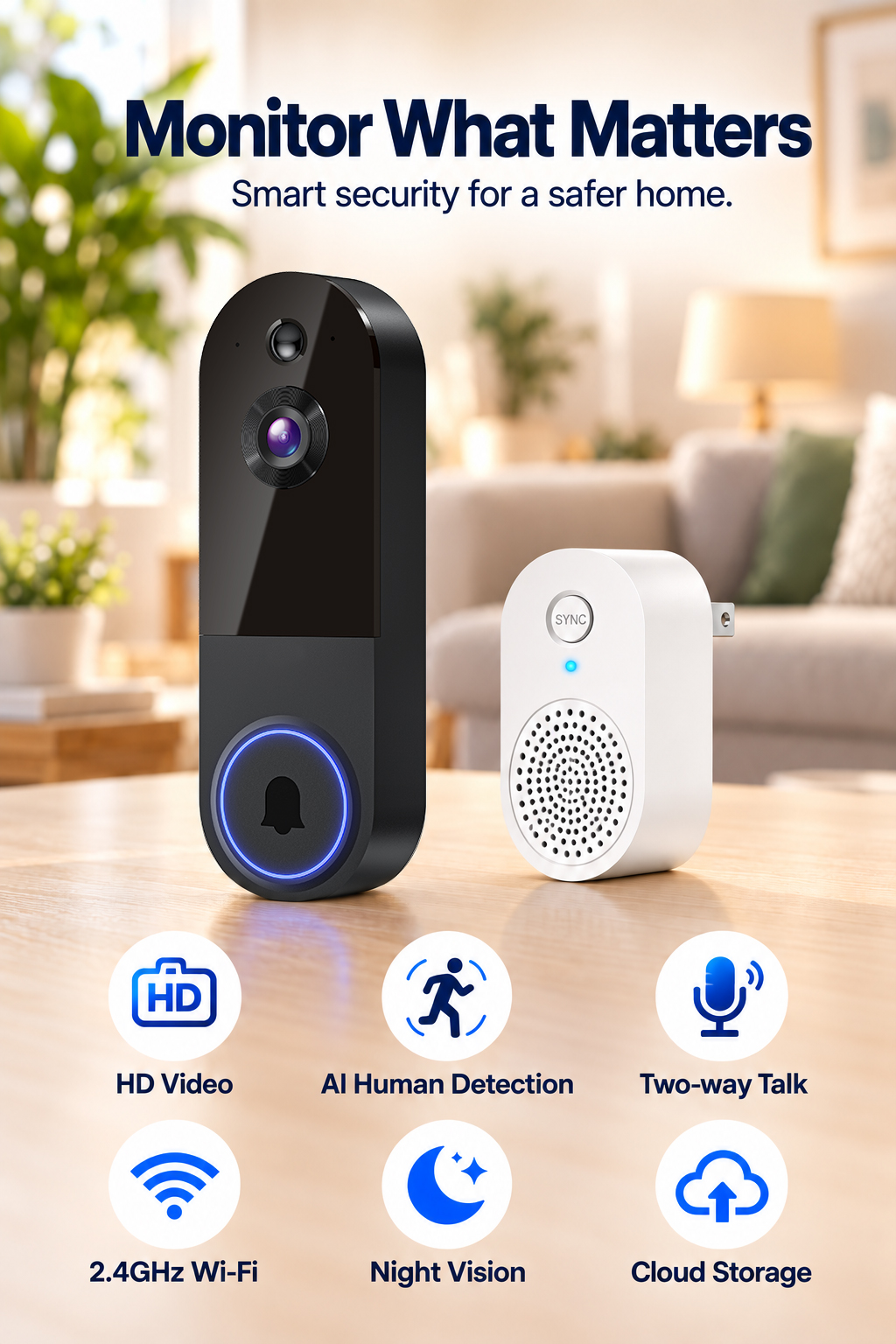 Intelligent visual doorbell，Smart home，Visual doorbell，industrial design，