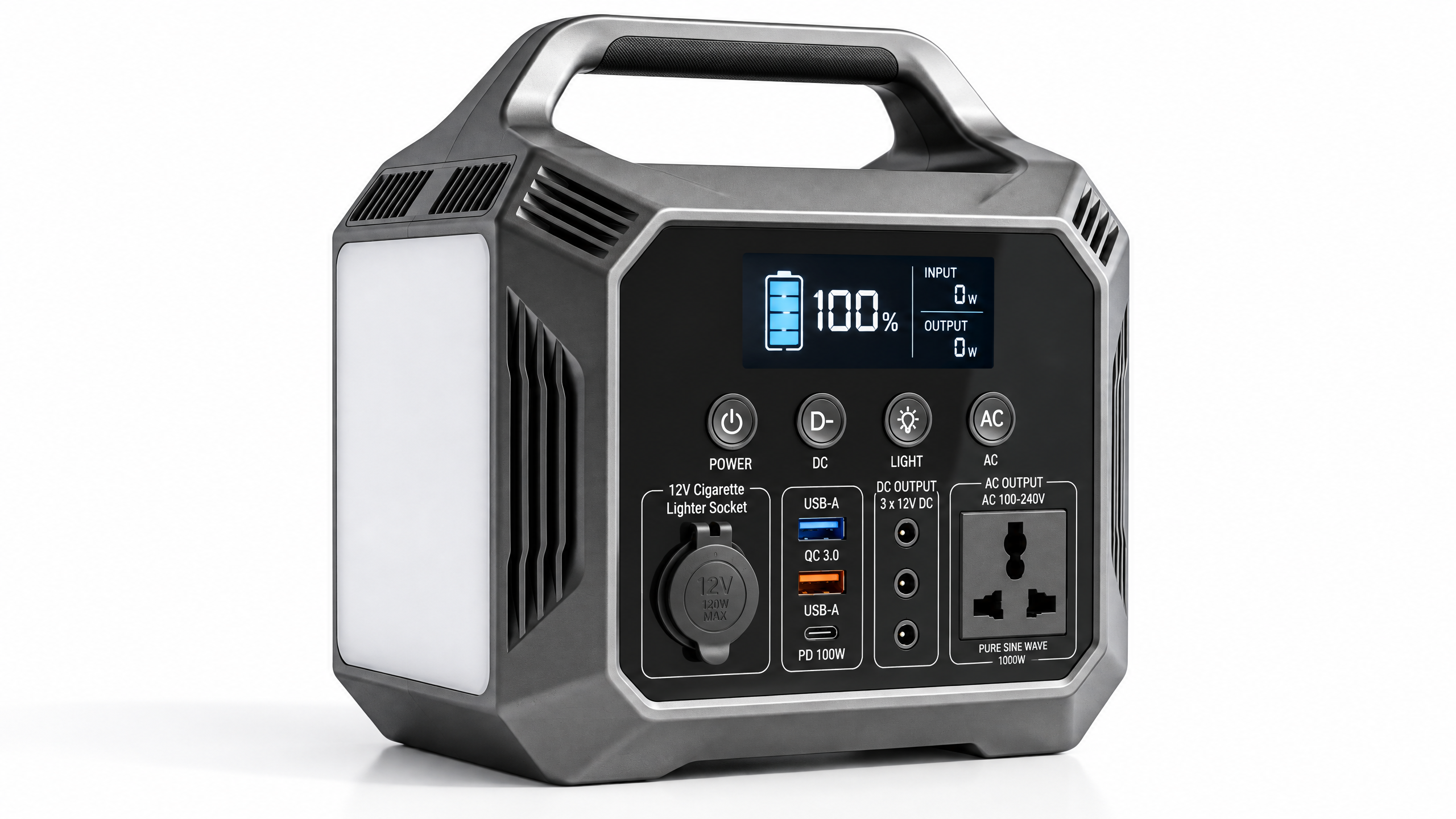 Outdoor power supply，Energy storage power supply，industrial design，product design，CMF design，Structural design，camping outfit，