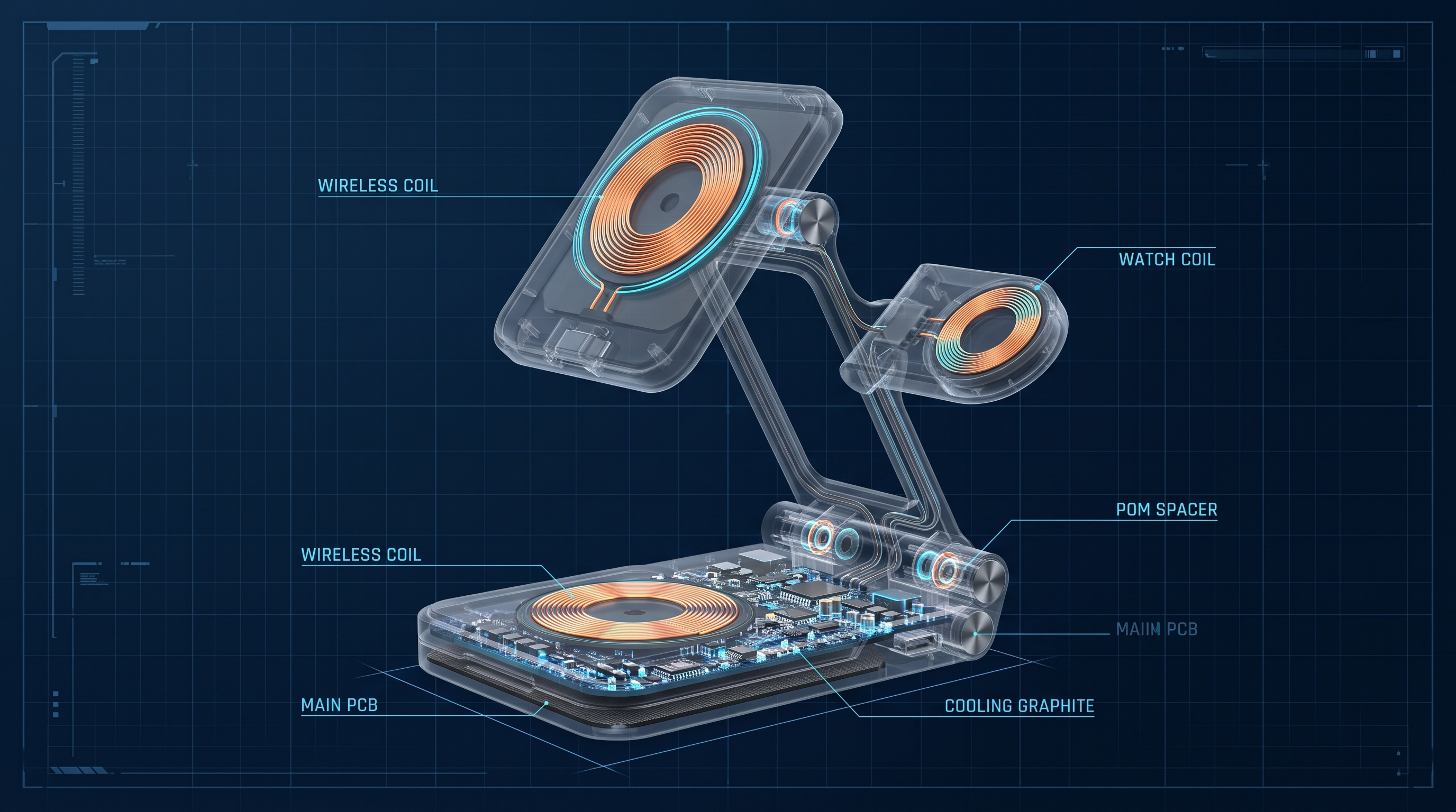 wireless charger ，3C digital，industrial design，Structural design，CMF design，Desktop Aesthetics，product design，