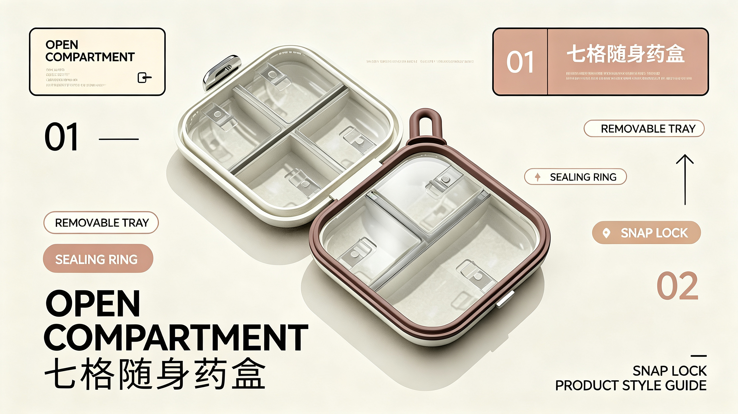 Medicine box，Portable，travel，
