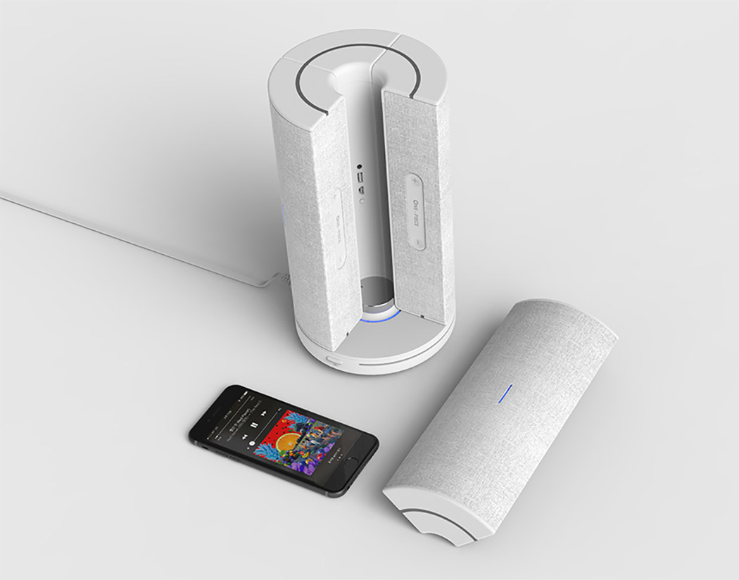 cylindrical，One Piece，loudspeaker box，wireless，Do Hyeung Kim，