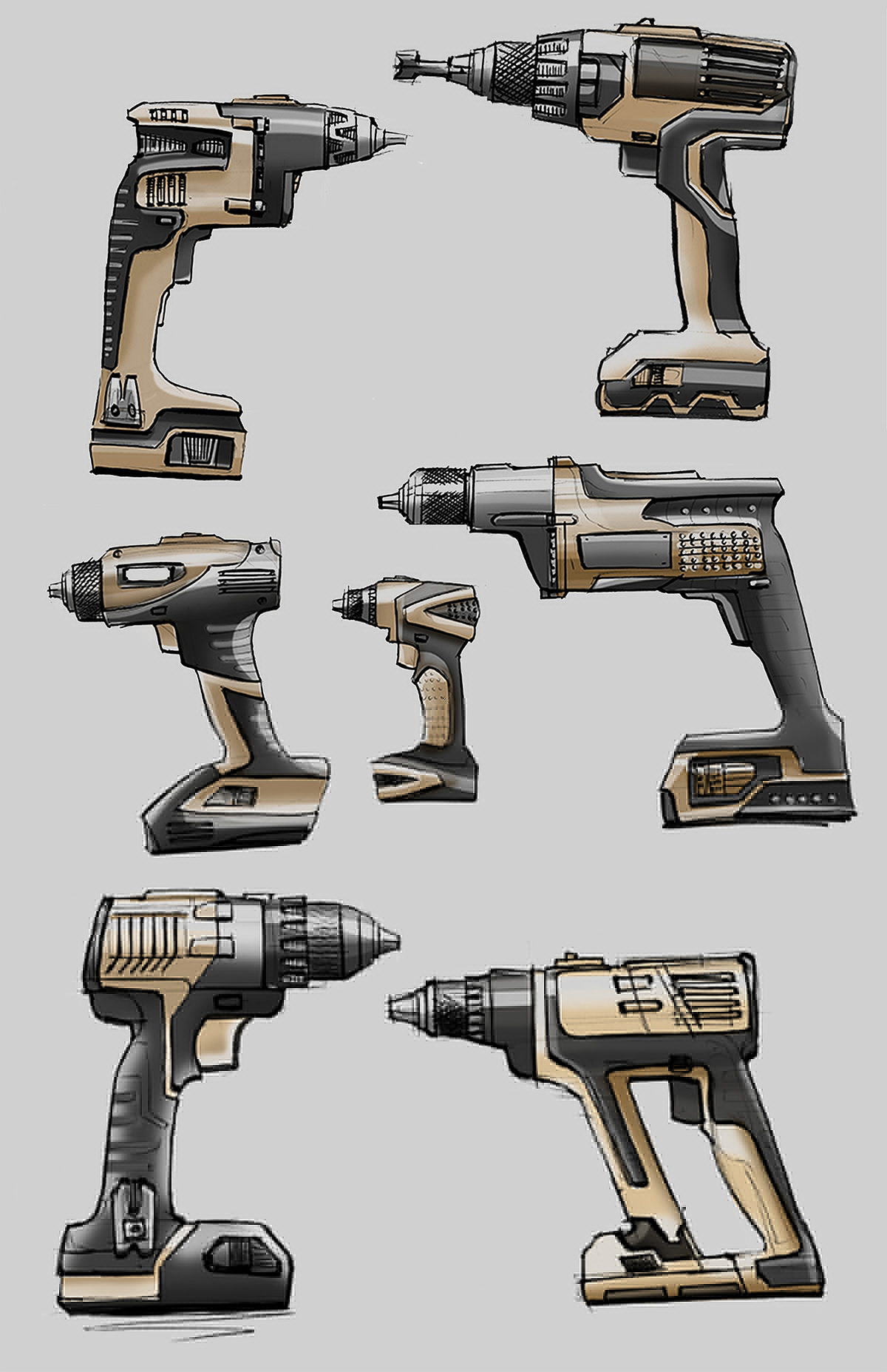 Blender 3D，cad，Cordless drill，conceptual design，sketch，