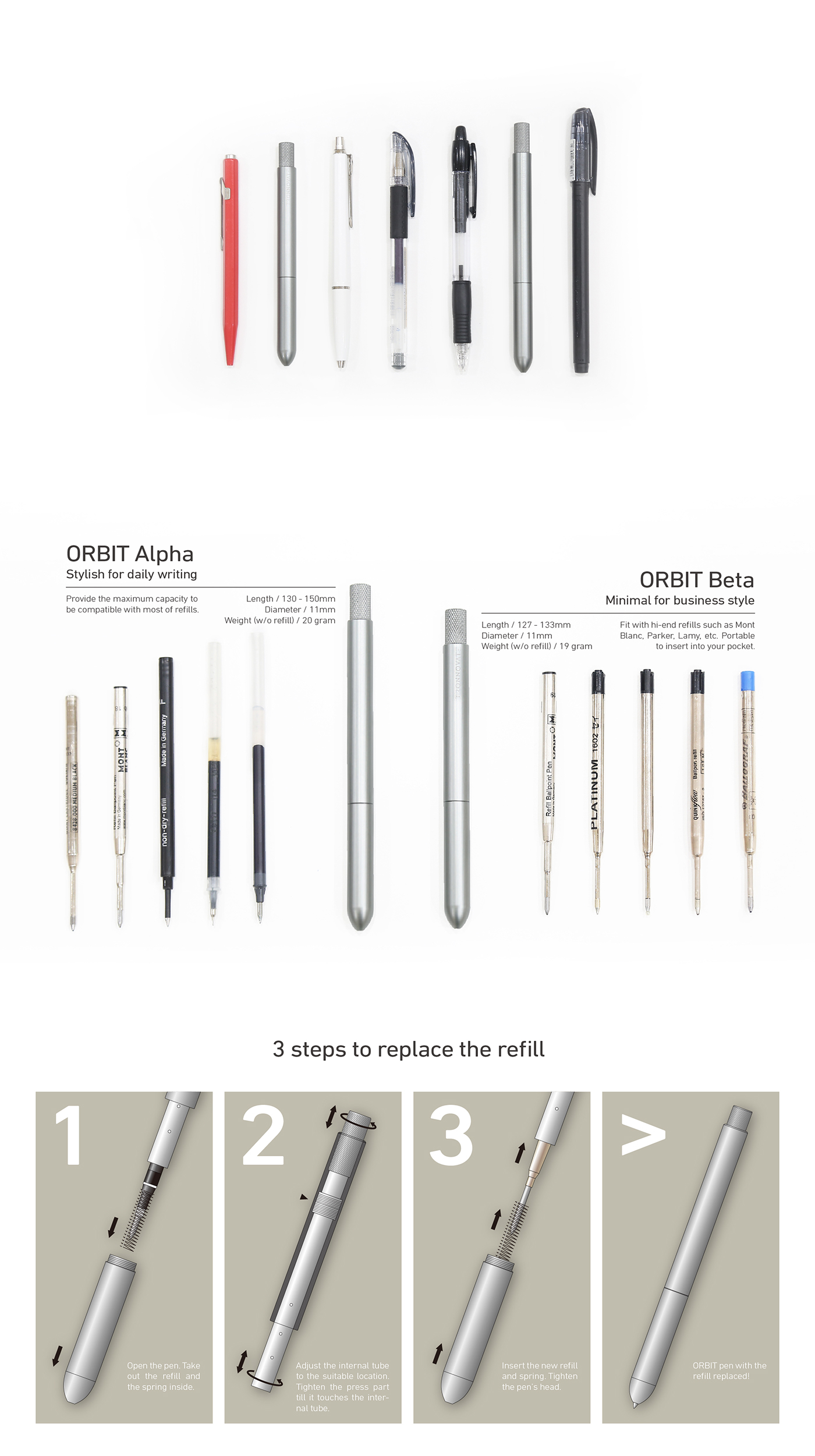 Stationery，pen，Throne，orbit，aluminium，