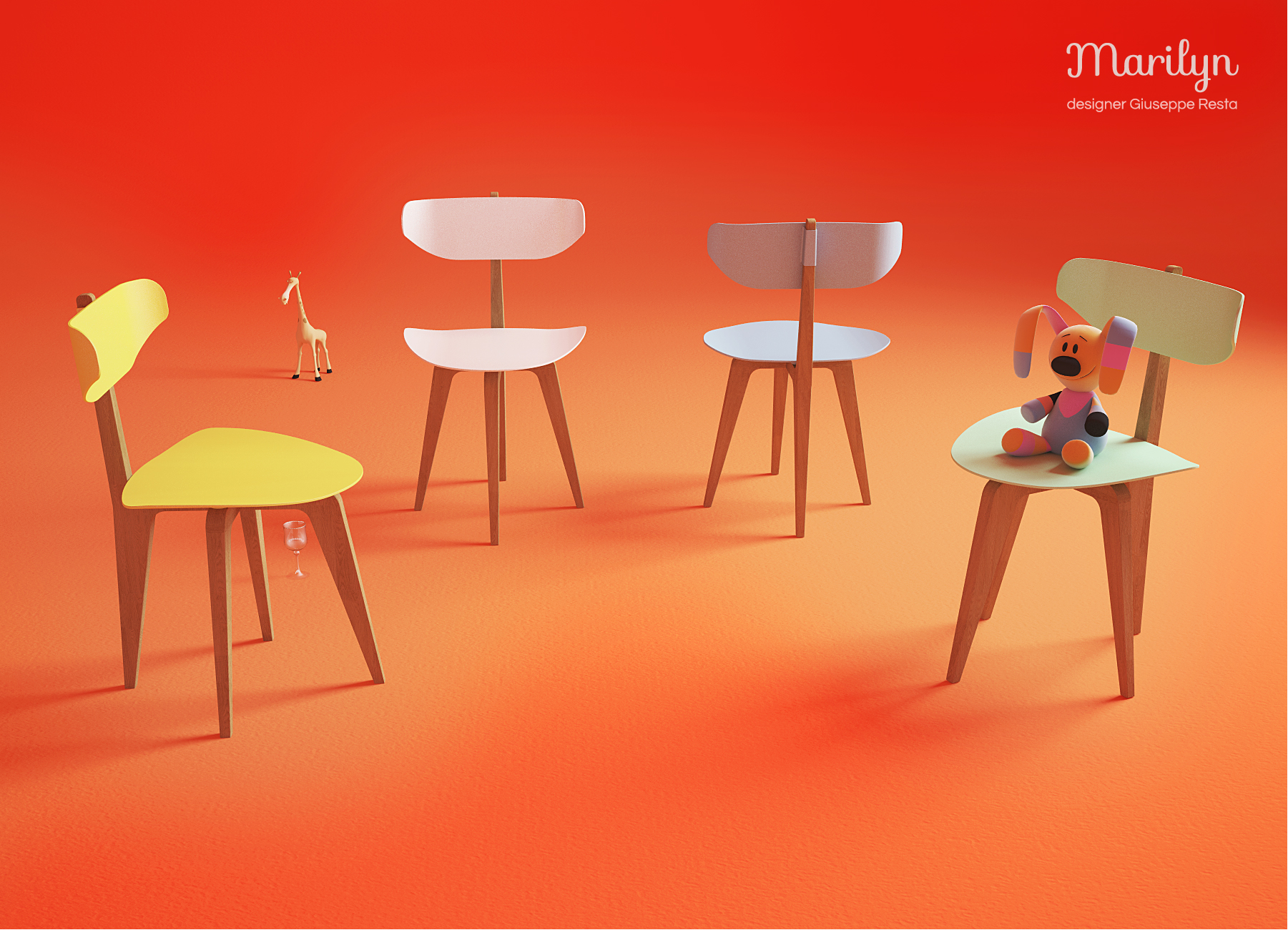 Marilyn，Chair design，product design，