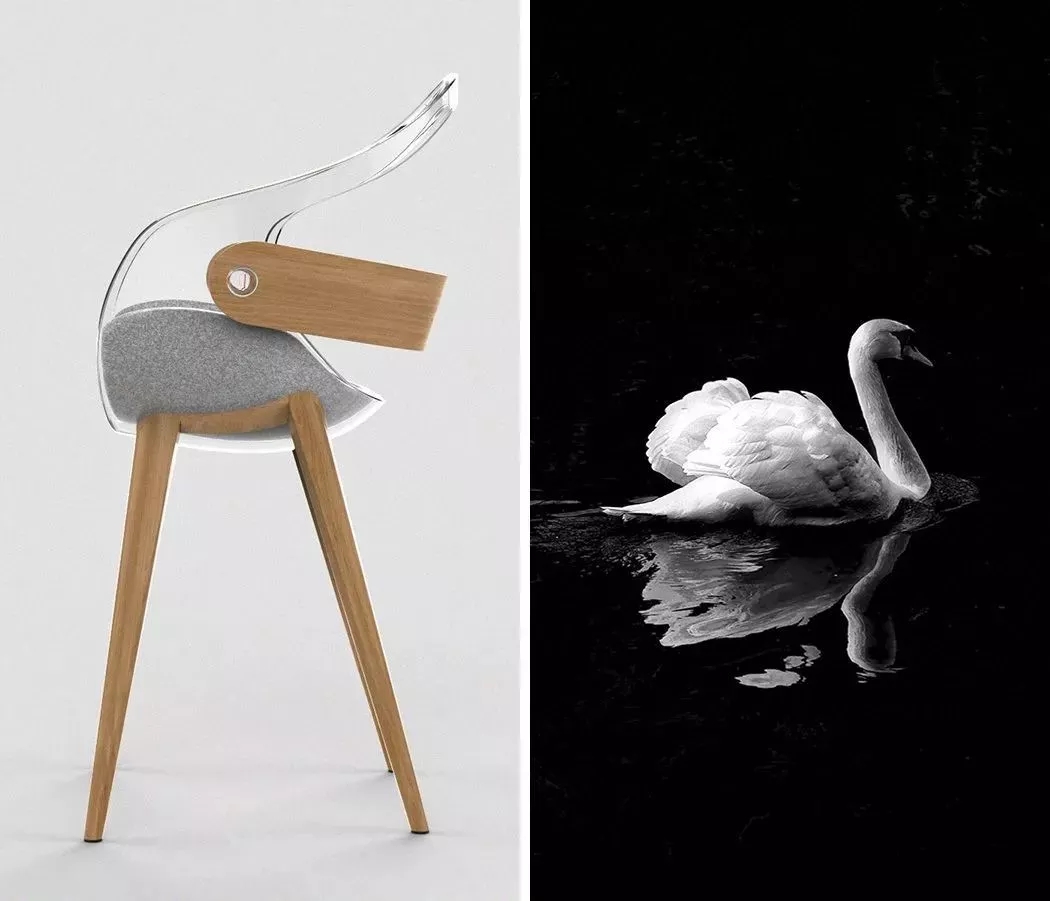 wooden ，grace，Swan chair，
