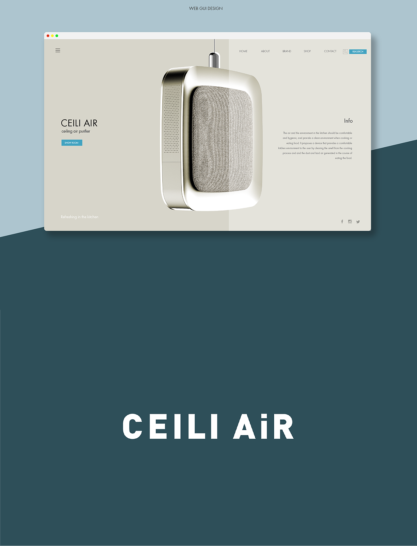 悬挂，粉色，银色，蓝色，灯具，厨房，空气净化器，净化器，CEILI.AIR，