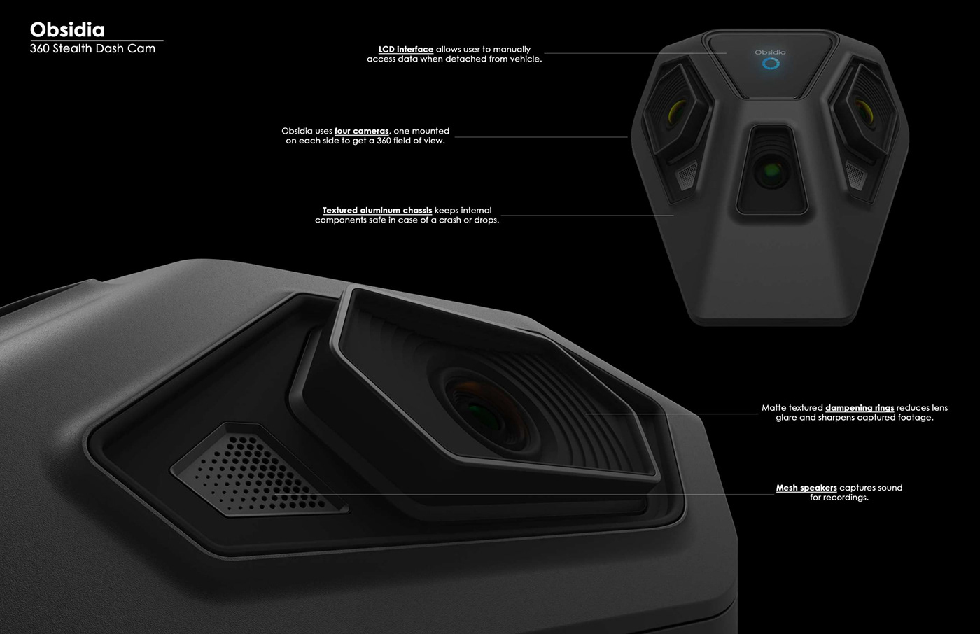 vehicle，black，Driving recorder，360°，Obsidia，