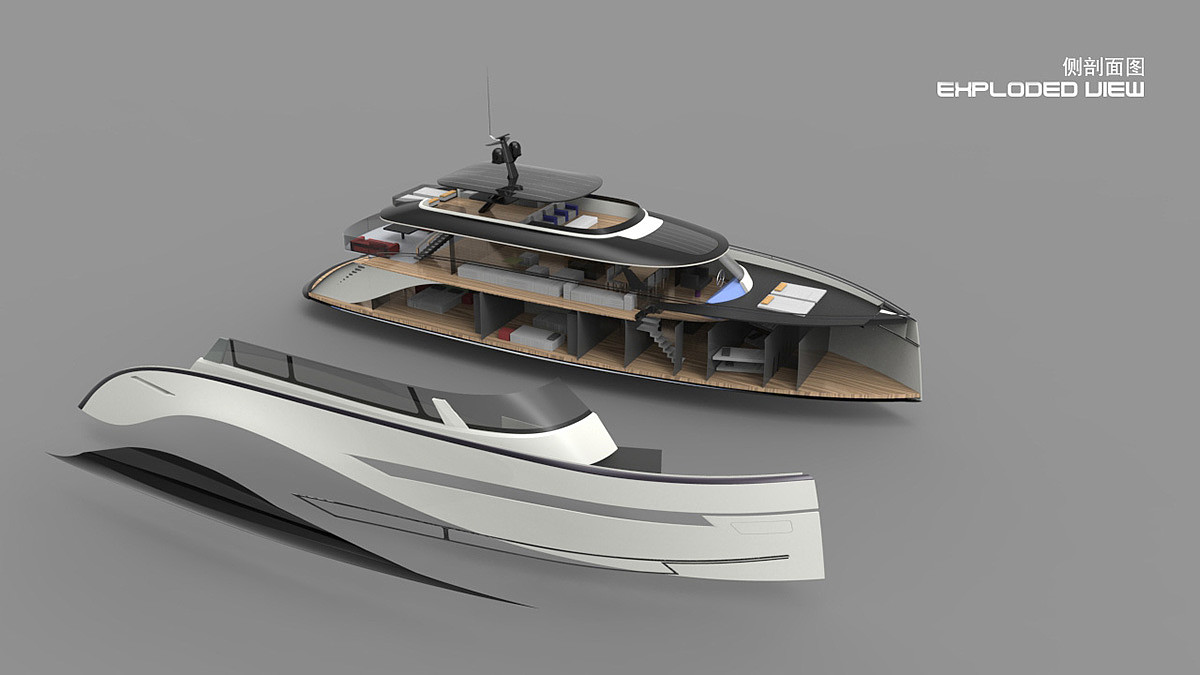 profile，Design，yacht，eclipse，