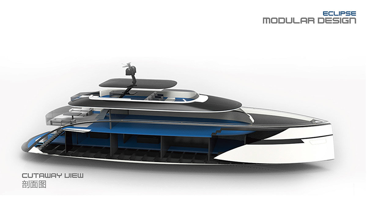 profile，Design，yacht，eclipse，